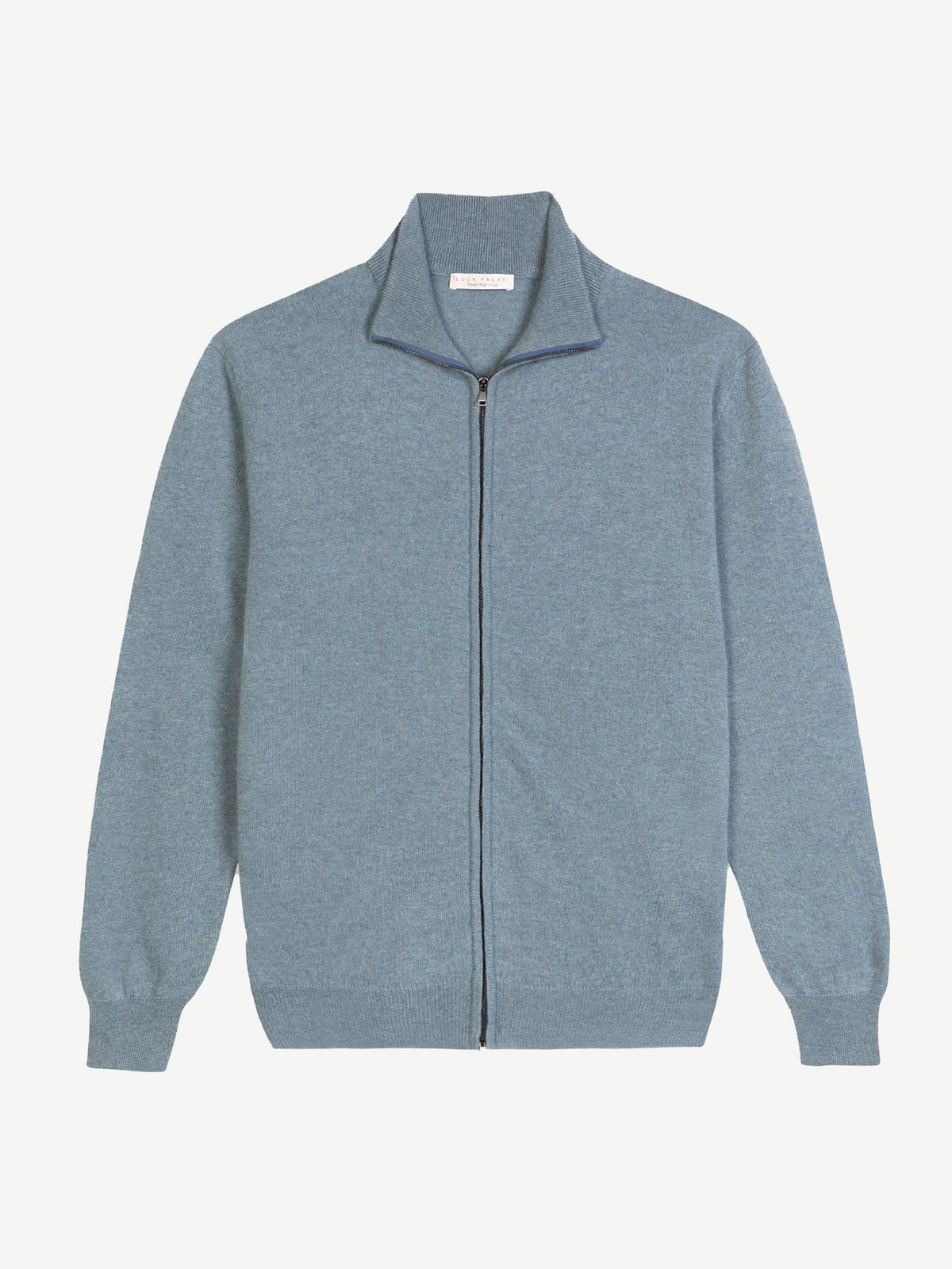 Luca Faloni 2-Ply Cashmere Zip Cardigan - French Blue - view 5
