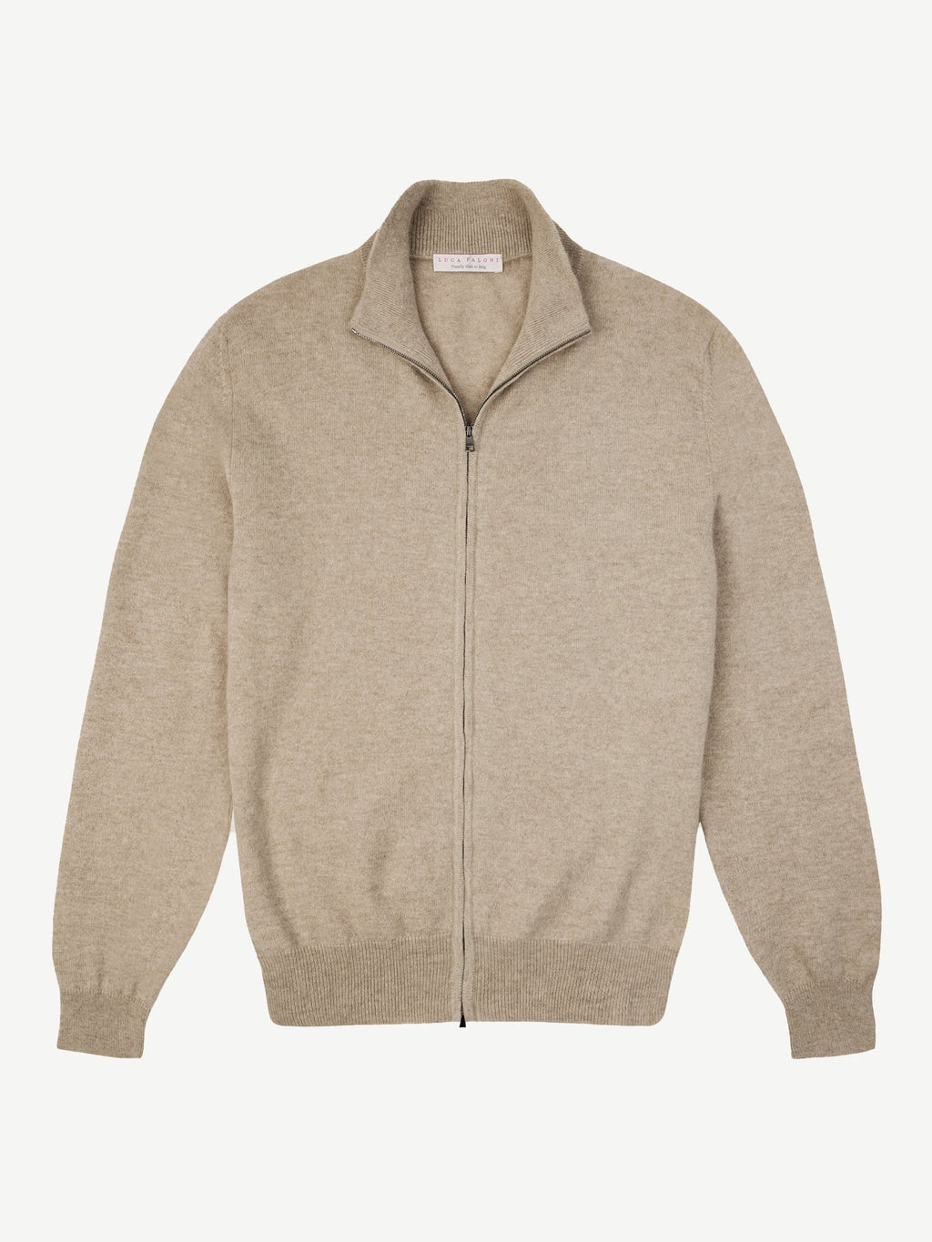 Luca Faloni 2-Ply Cashmere Zip Cardigan - Camel Beige - view 5