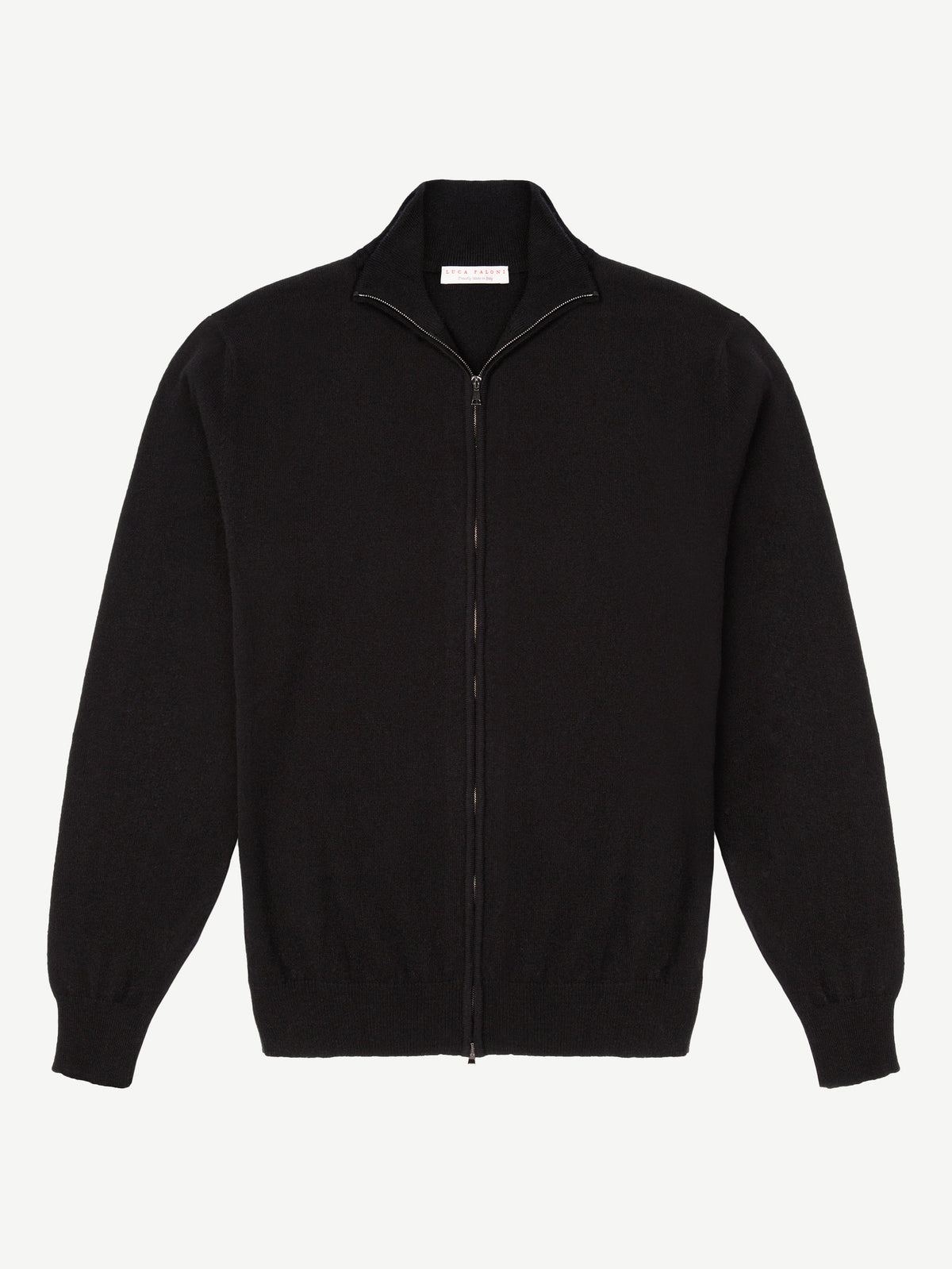 Luca Faloni 2-Ply Cashmere Zip Cardigan - Black - view 5