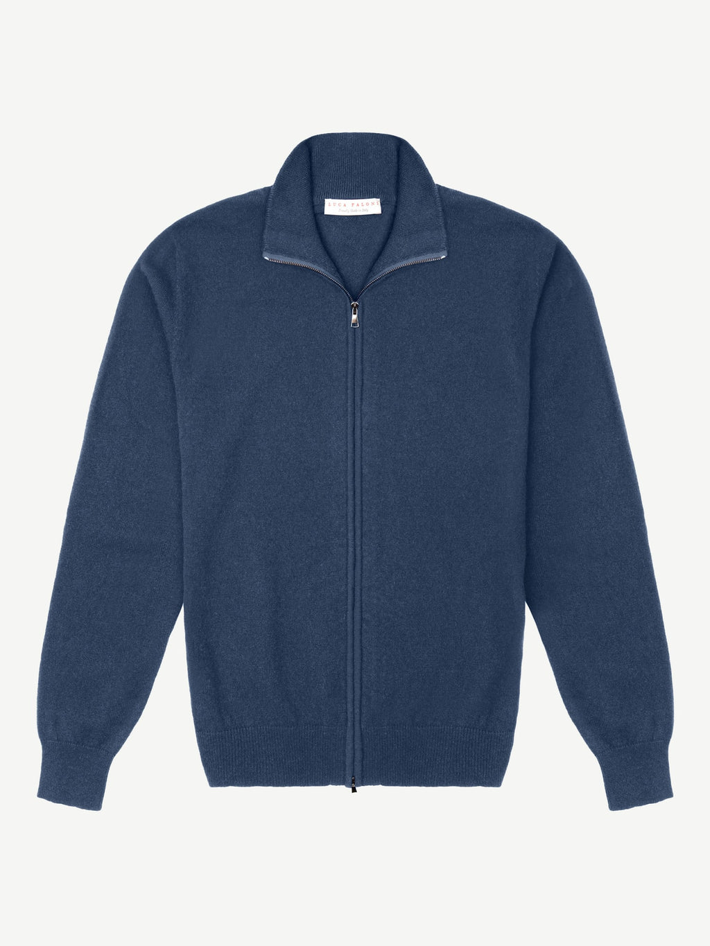 Luca Faloni 2-Ply Cashmere Zip Cardigan - Atlantic Blue - view 5