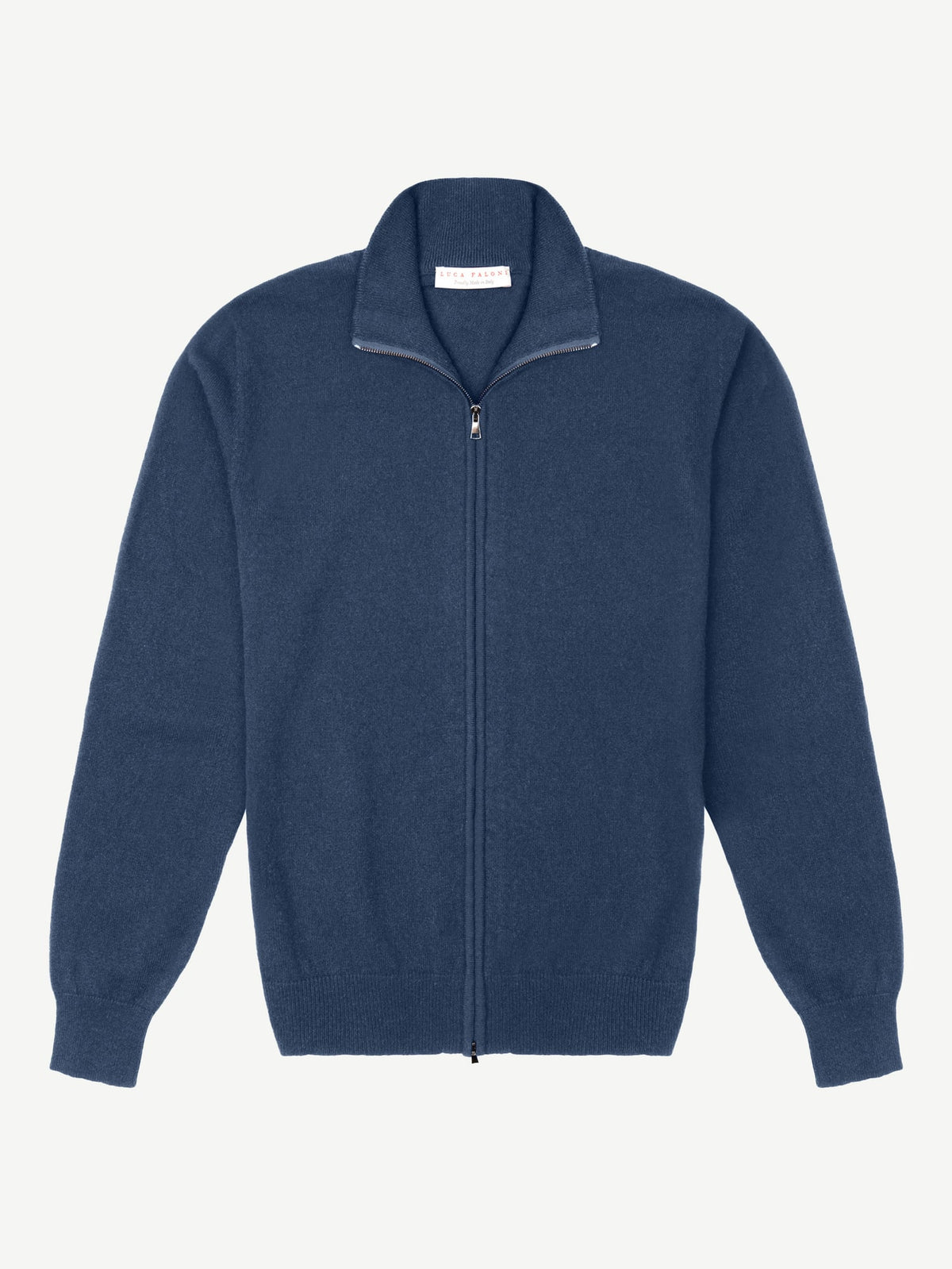 Luca Faloni 2-Ply Cashmere Zip Cardigan - Atlantic Blue - view 5