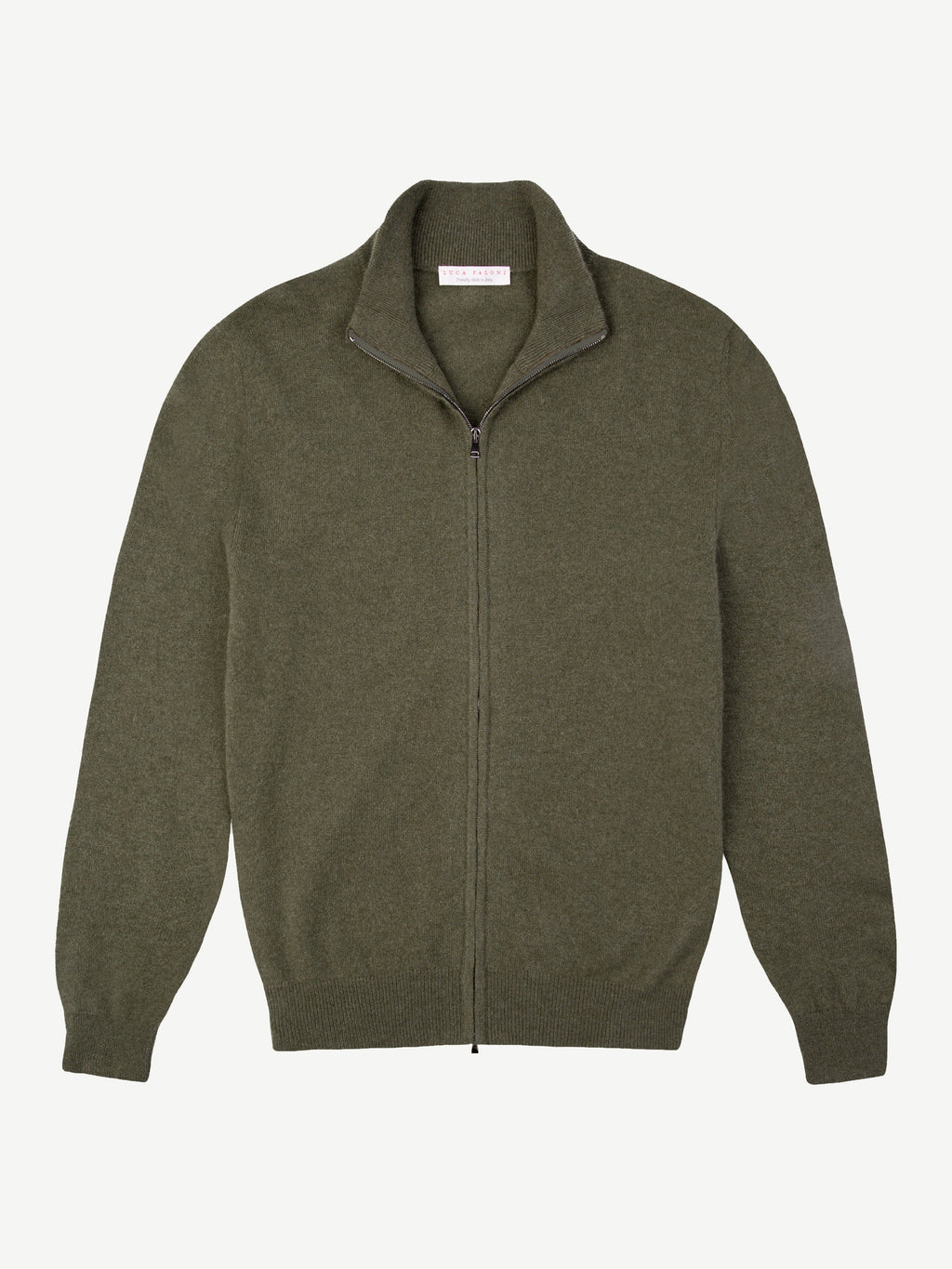 Luca Faloni 2-Ply Cashmere Zip Cardigan - Hunting Green - view 5