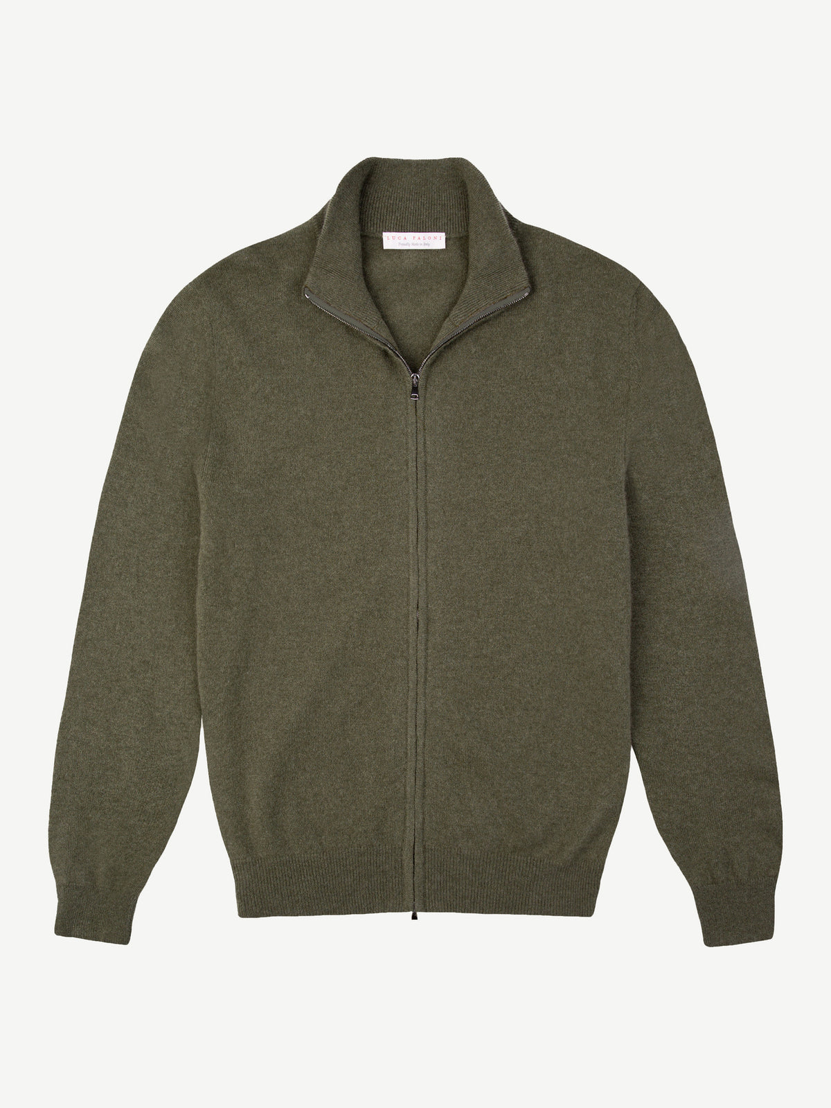 Luca Faloni 2-Ply Cashmere Zip Cardigan - Hunting Green - view 5