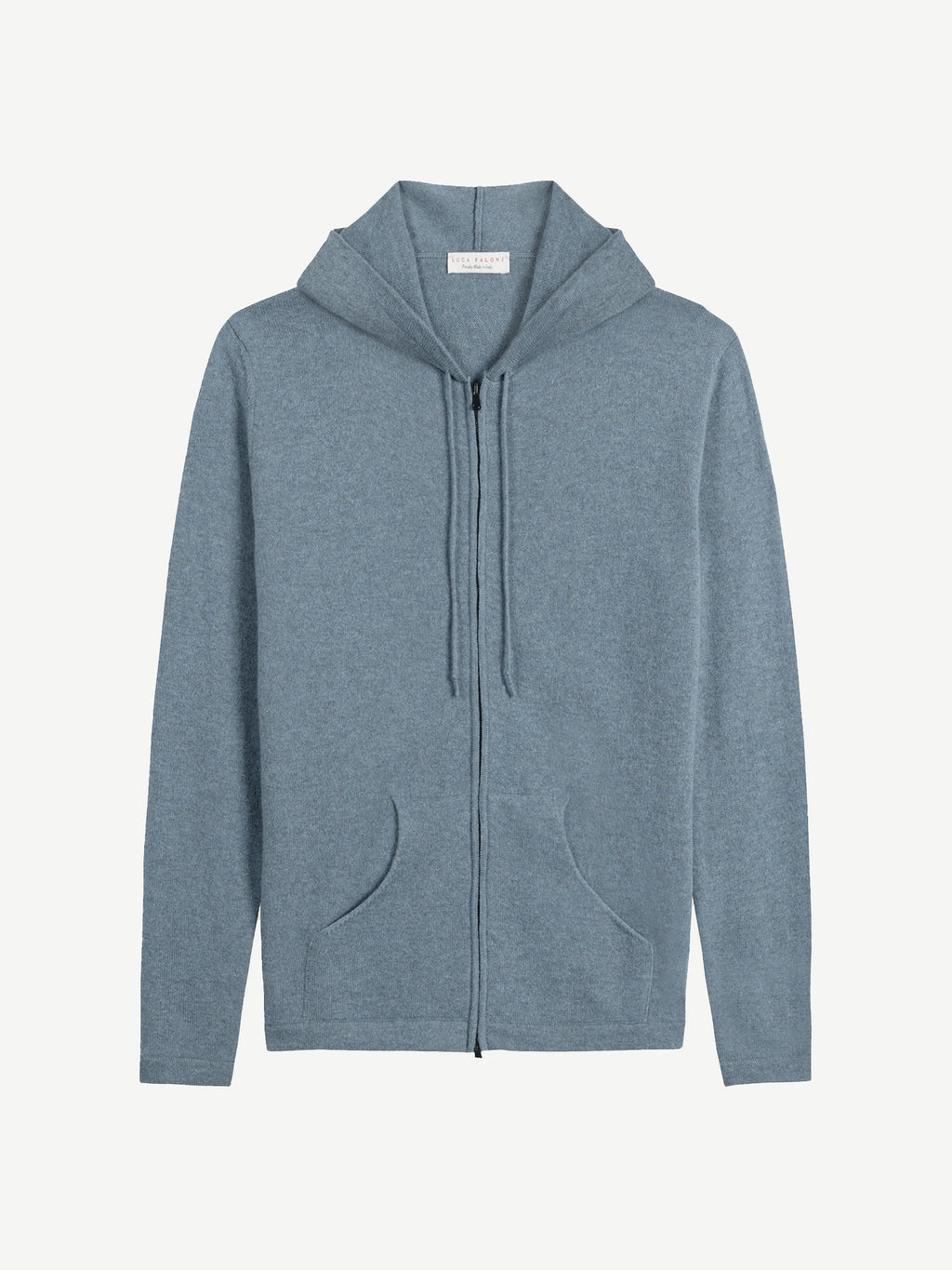 Luca Faloni 2-Ply Cashmere Zip Hoodie - French Blue - view 5