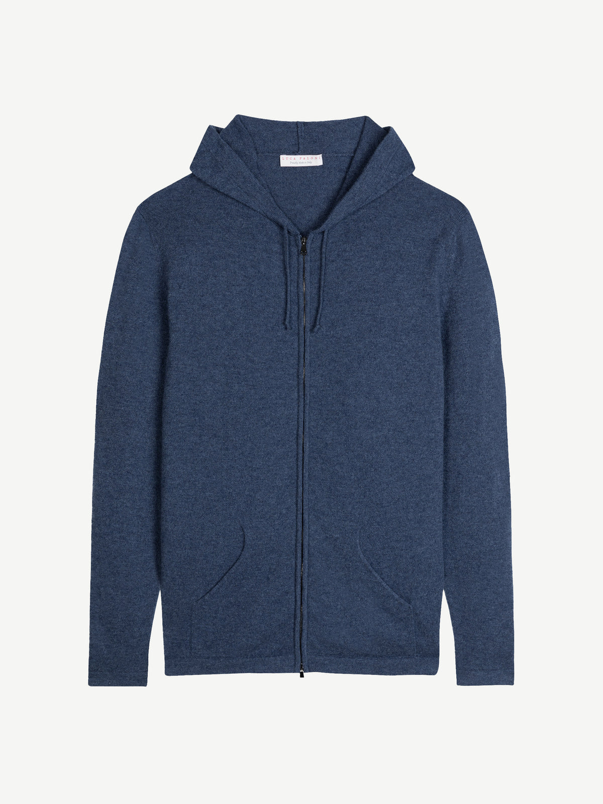 Luca Faloni 2-Ply Cashmere Zip Hoodie - Atlantic Blue - view 5
