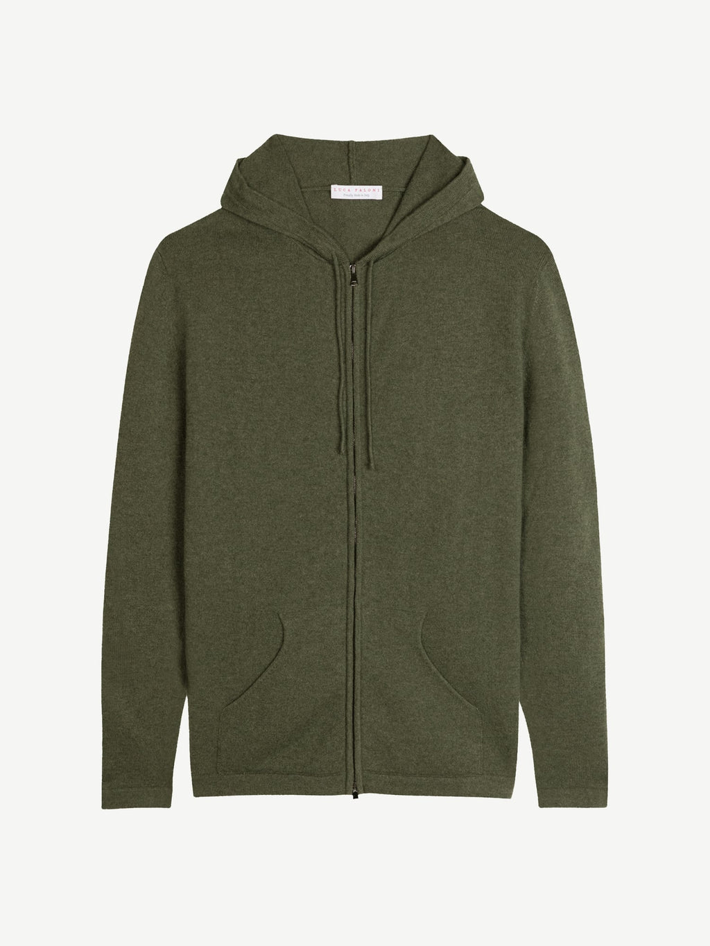 Luca Faloni 2-Ply Cashmere Zip Hoodie - Hunting Green - view 5