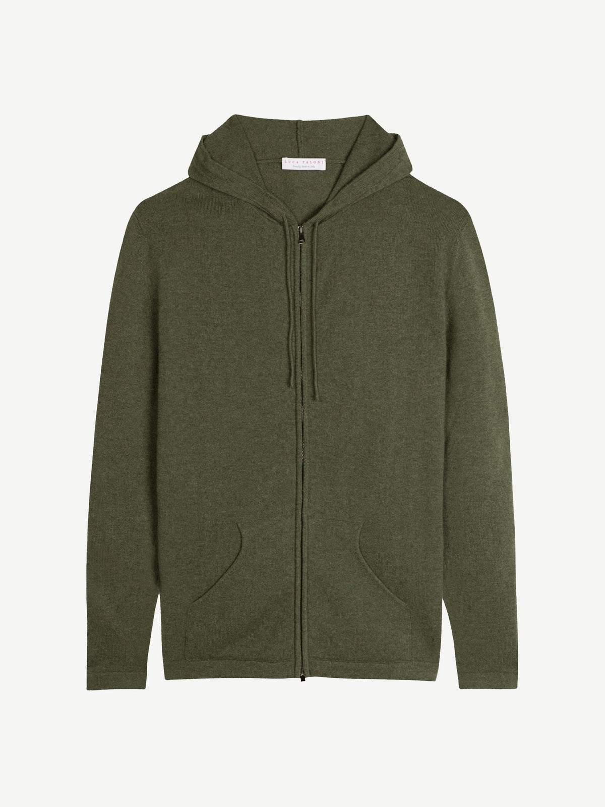 Luca Faloni 2-Ply Cashmere Zip Hoodie - Hunting Green - view 5