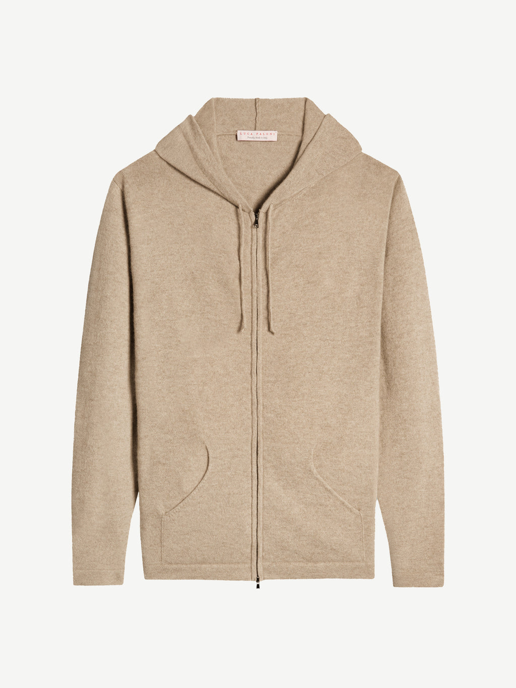 Luca Faloni 2-Ply Cashmere Zip Hoodie - Camel Beige - view 5