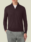 Luca Faloni Silk-Cashmere Zip-up - Grape - view 1