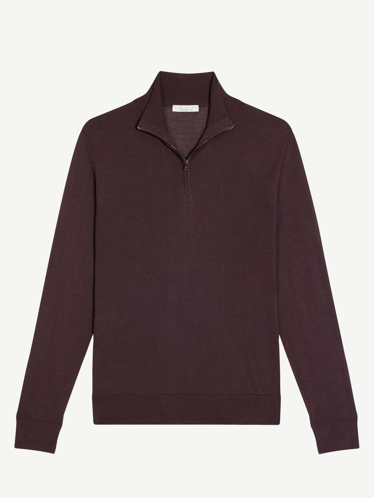 Luca Faloni Silk-Cashmere Zip-up - Grape - view 5