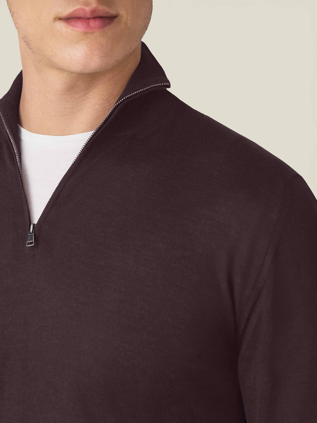 Luca Faloni Silk-Cashmere Zip-up - Grape - view 2