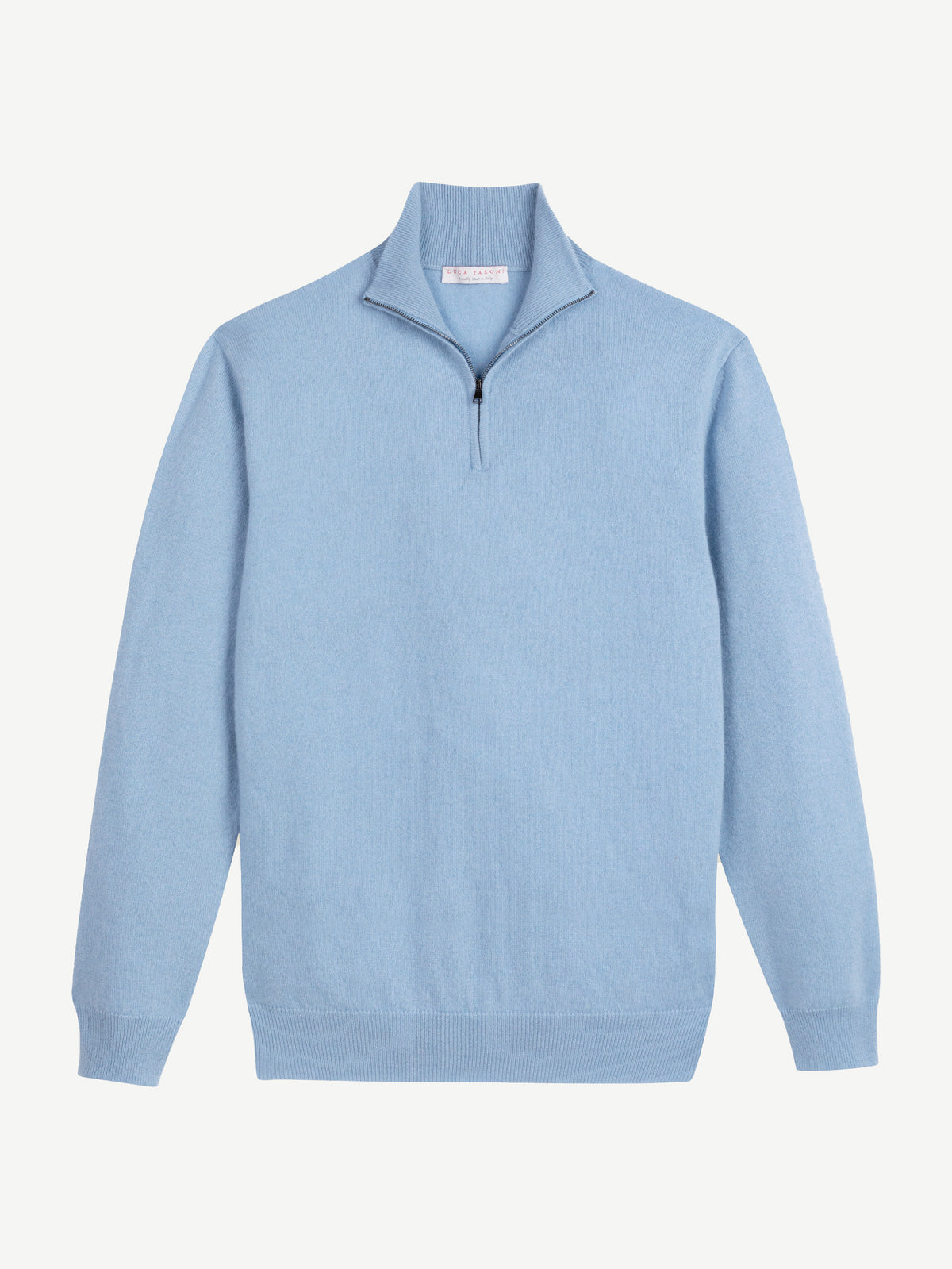 Luca Faloni 2-Ply Cashmere Zip-up - Sky Blue - view 5