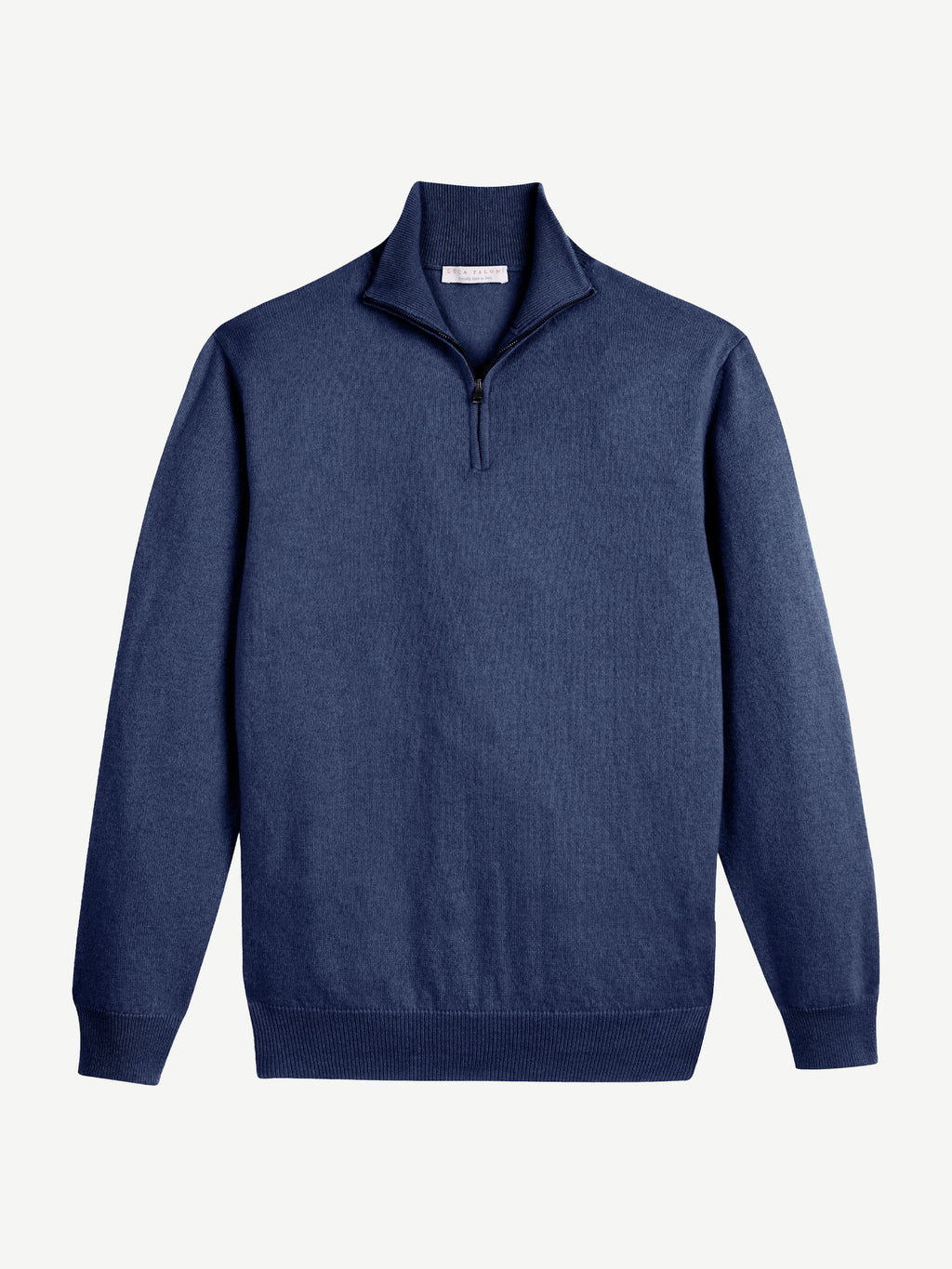 Luca Faloni 2-Ply Cashmere Zip-up - Atlantic Blue - view 5
