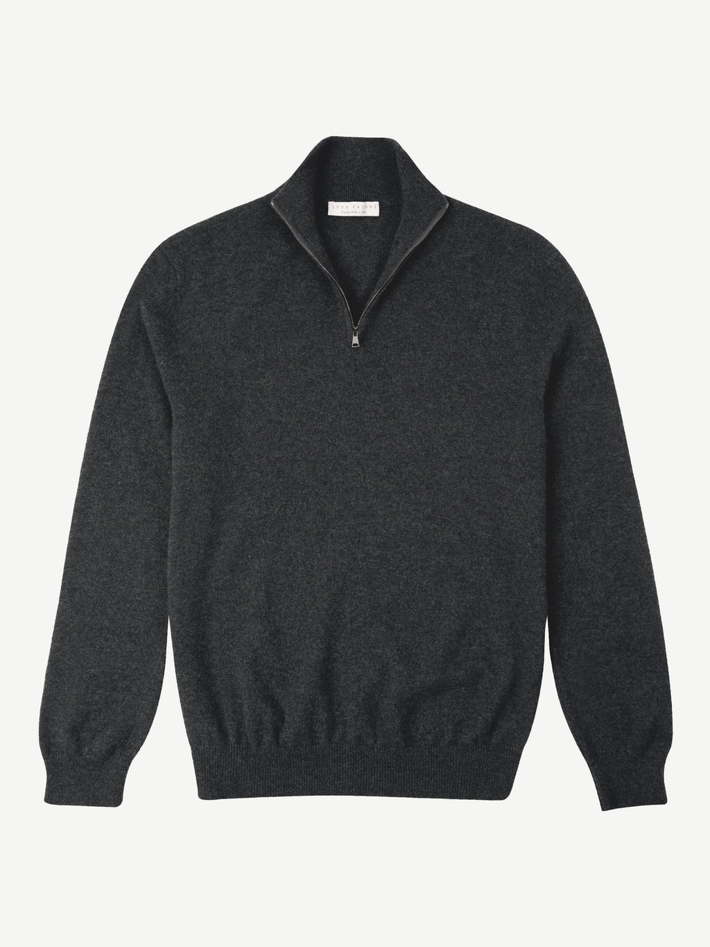 Luca Faloni 2-Ply Cashmere Zip-up - Charcoal Grey - view 5
