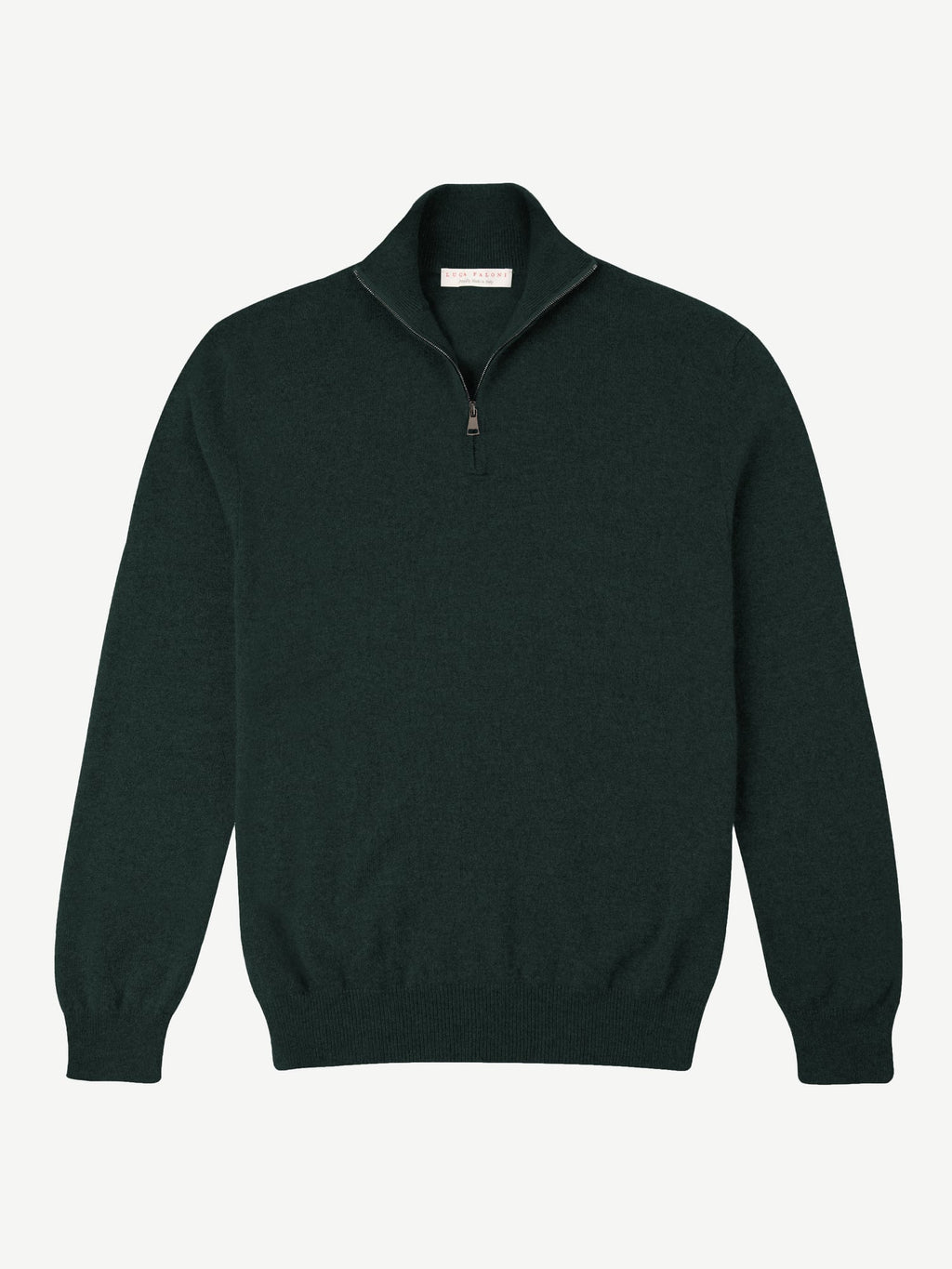 Luca Faloni 2-Ply Cashmere Zip-up - Forest Green - view 5