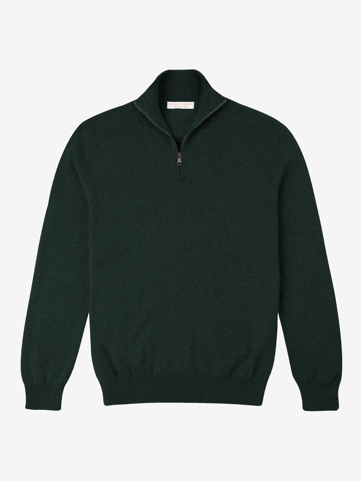 Luca Faloni 2-Ply Cashmere Zip-up - Forest Green - view 5