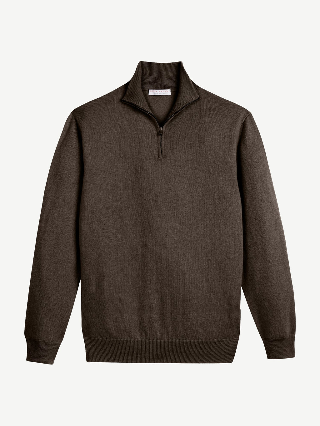 Luca Faloni 2-Ply Cashmere Zip-up - Chocolate Brown - view 5