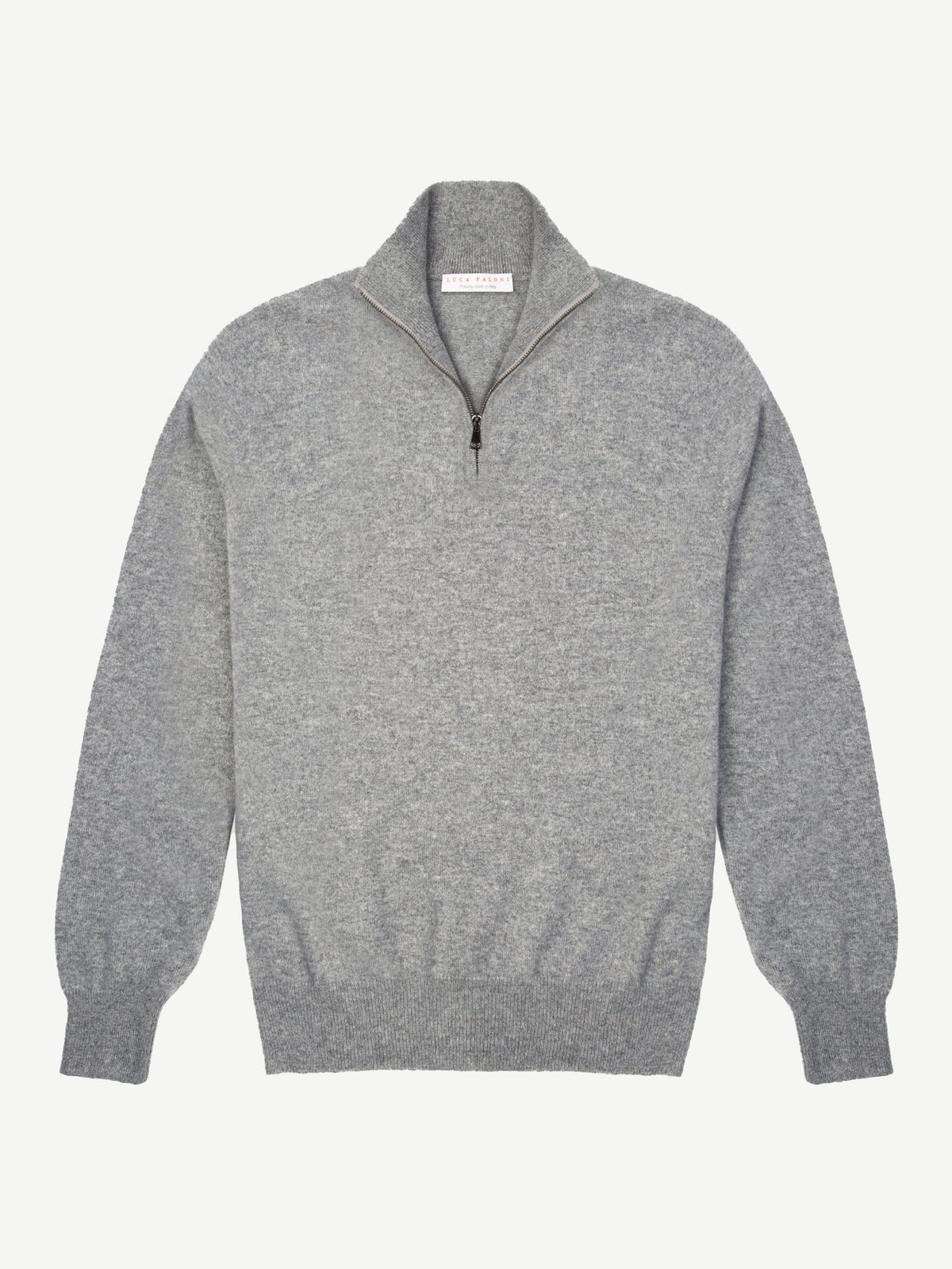Luca Faloni 2-Ply Cashmere Zip-up - Dolomiti Grey - view 5