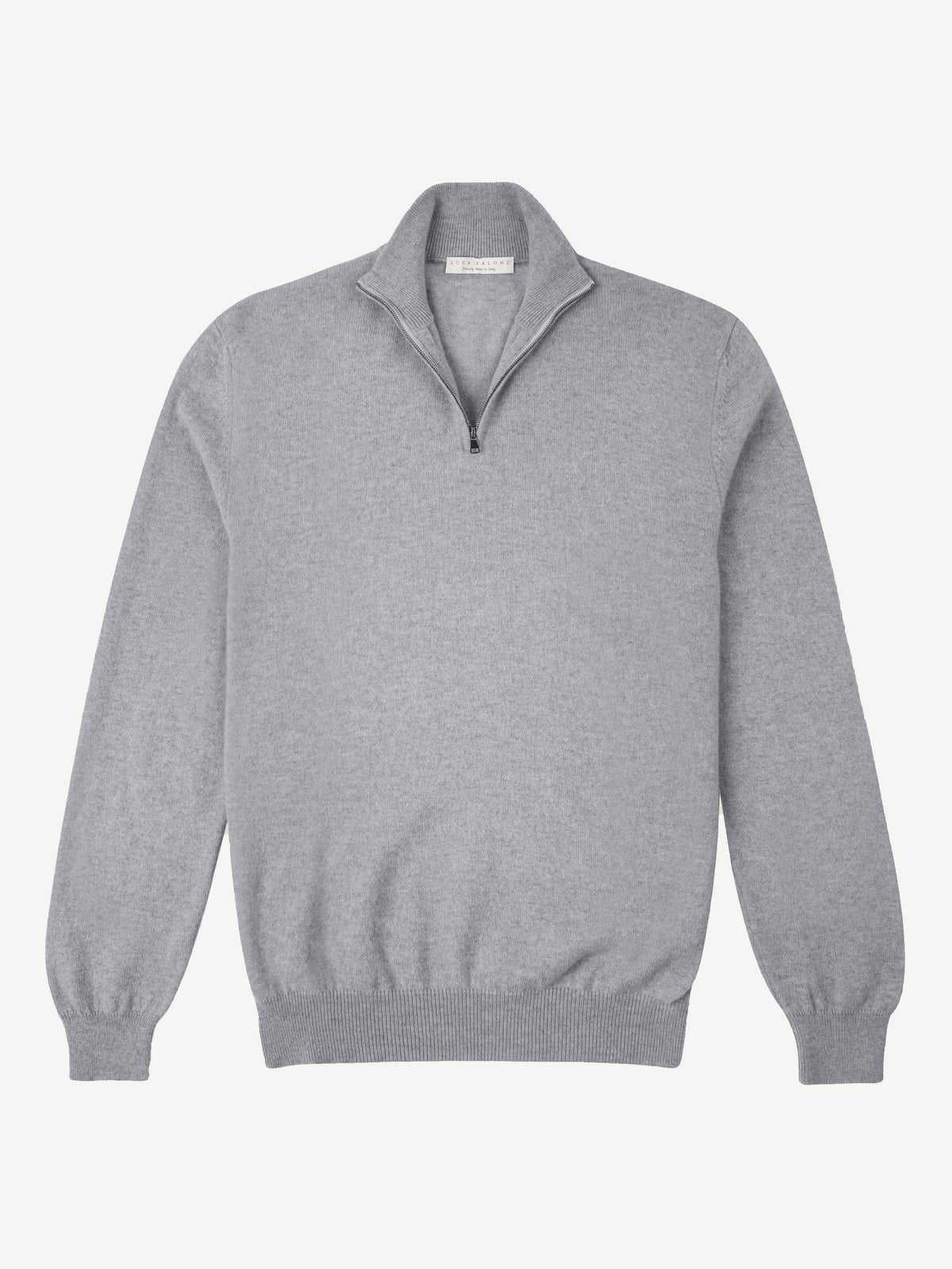 Luca Faloni 2-Ply Cashmere Zip-up - Misty Grey - view 5