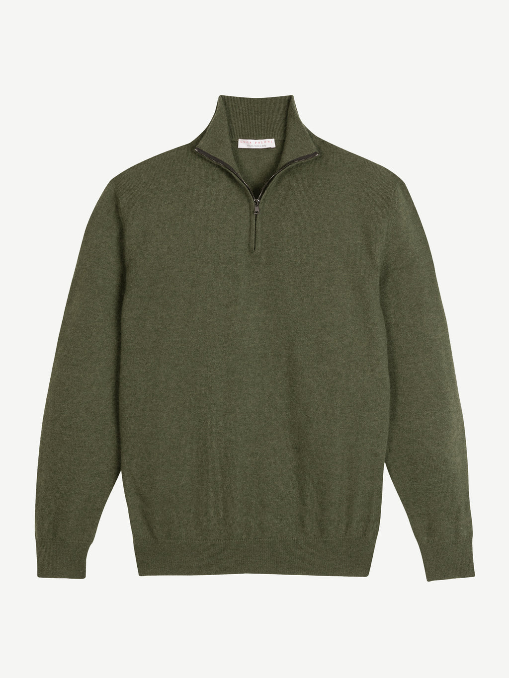 Luca Faloni 2-Ply Cashmere Zip-up - Hunting Green - view 5