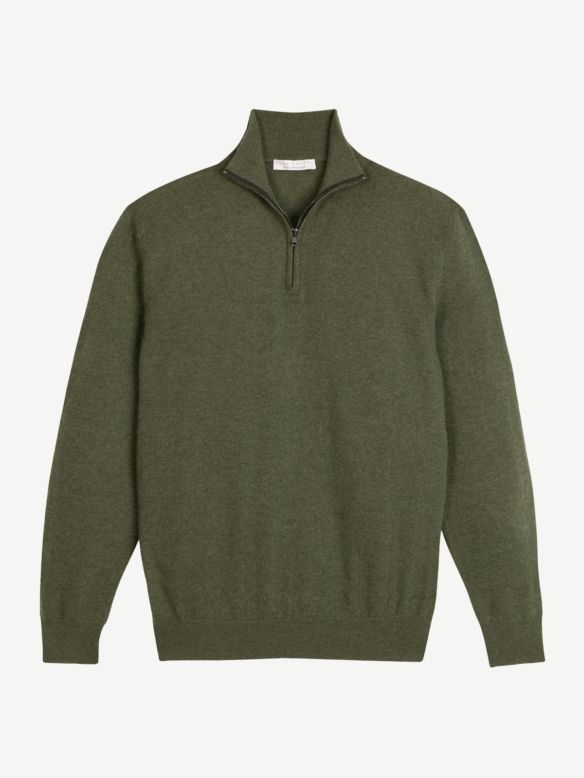 Luca Faloni 2-Ply Cashmere Zip-up - Hunting Green - view 5