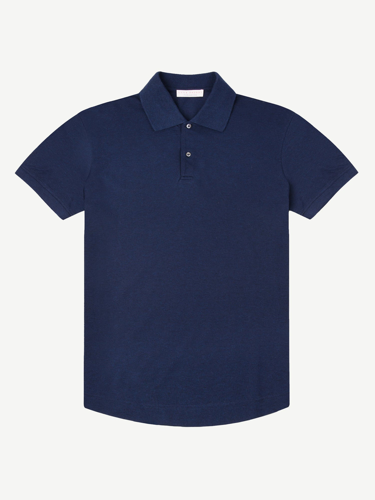 Luca Faloni Cotton Piqué Classic Polo - Navy Blue - view 5