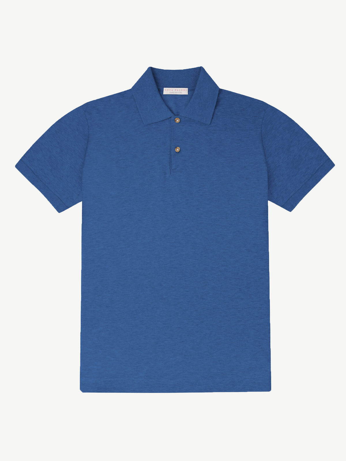 Luca Faloni Cotton Piqué Classic Polo - Royal Blue - view 5