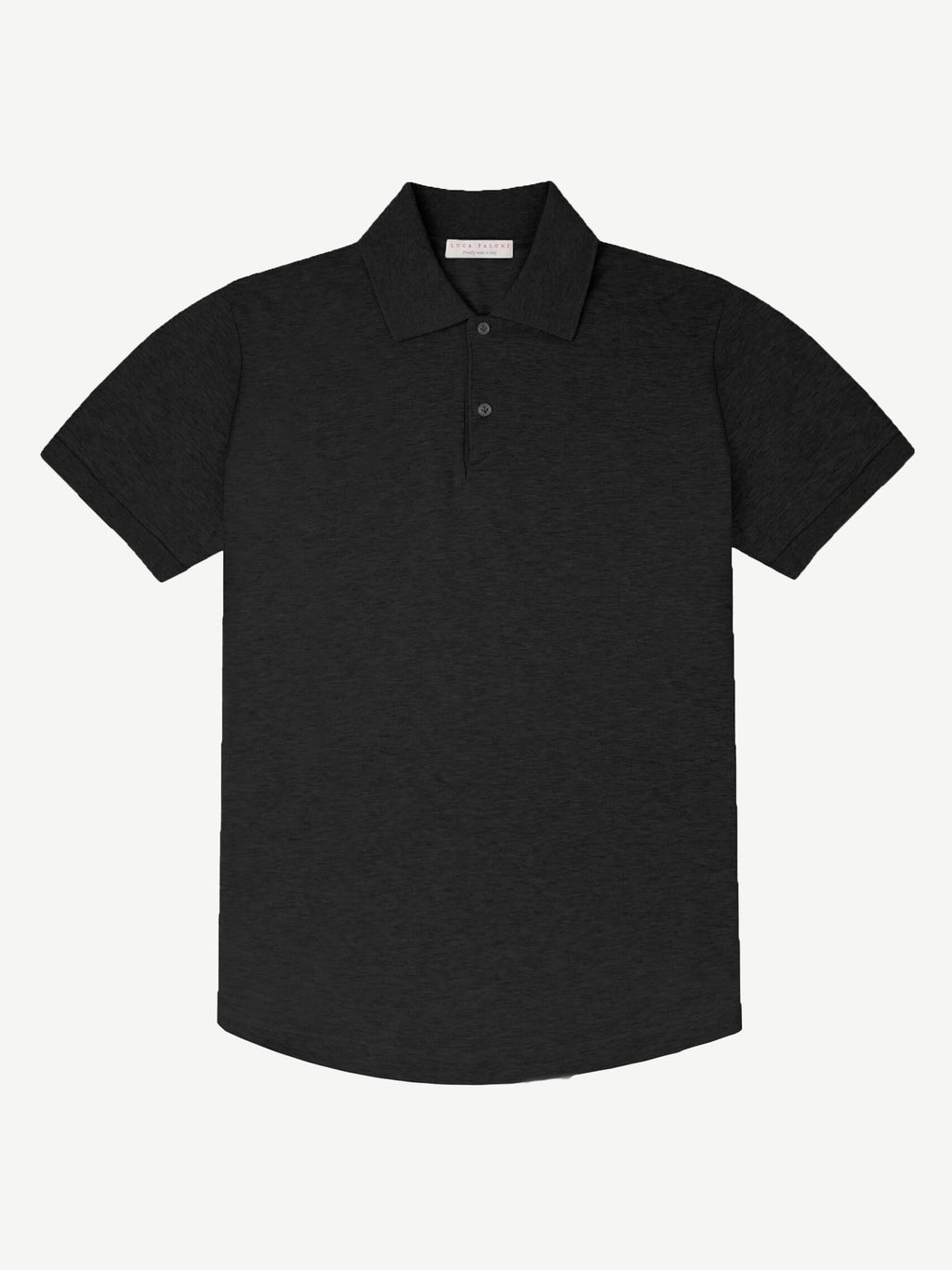 Luca Faloni Cotton Piqué Classic Polo - Black - view 5