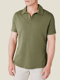 Luca Faloni Cotton Piqué Classic Polo - Khaki Green - view 1