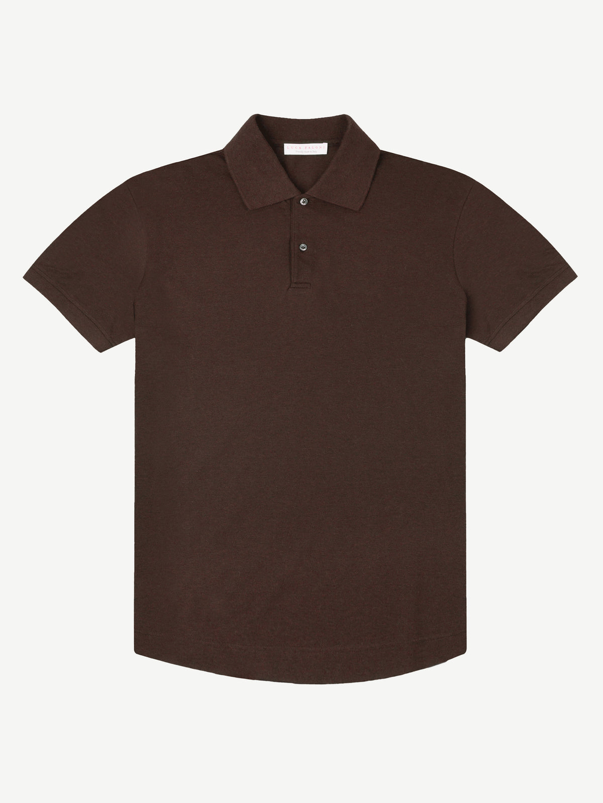 Luca Faloni Cotton Piqué Classic Polo - Chocolate Brown - view 5