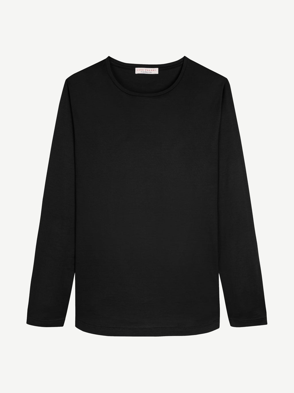Luca Faloni Silk-Cotton Long-Sleeved T-Shirt - Black - view 5