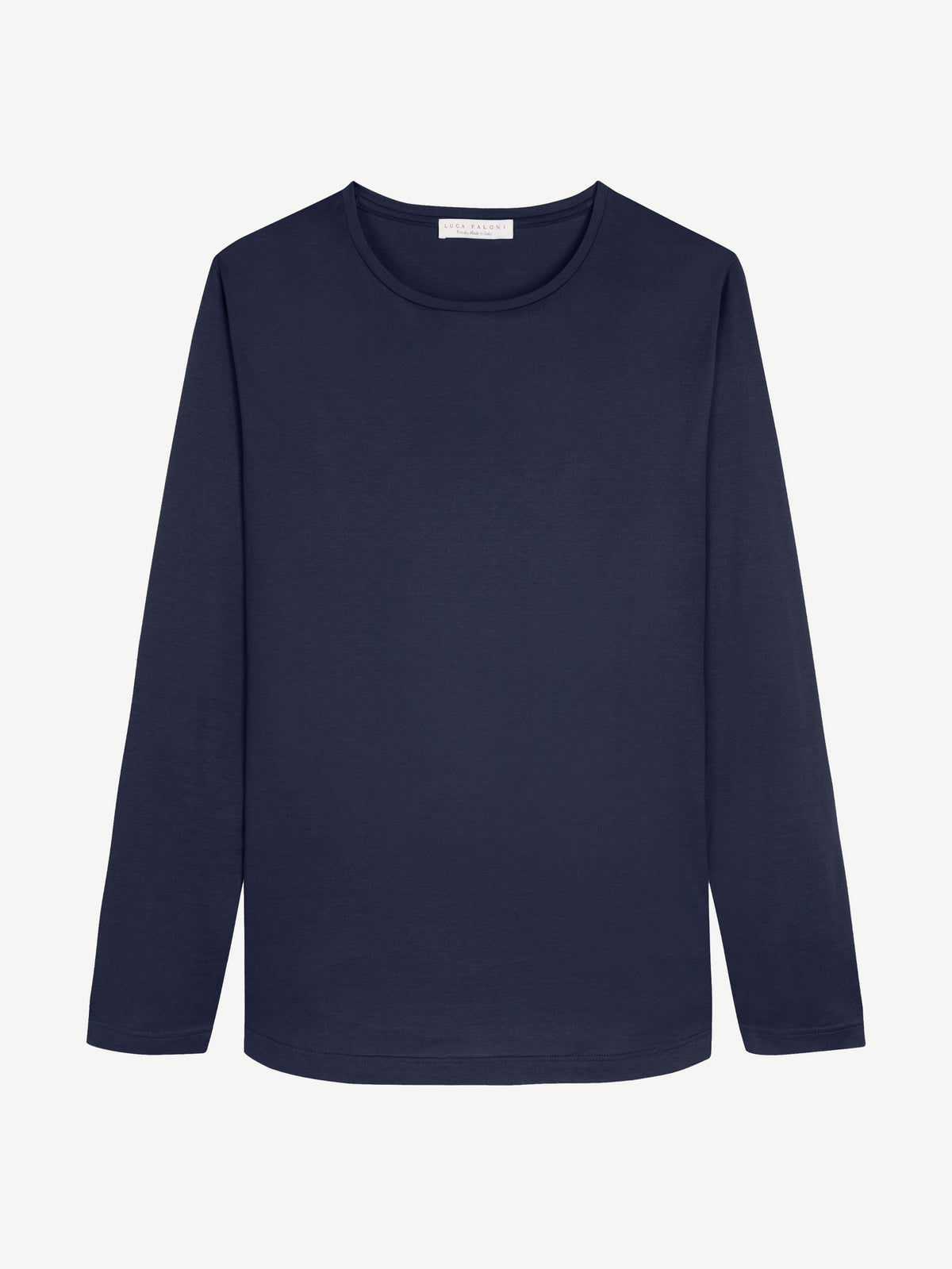 Luca Faloni Silk-Cotton Long-Sleeved T-Shirt - Midnight Blue - view 5
