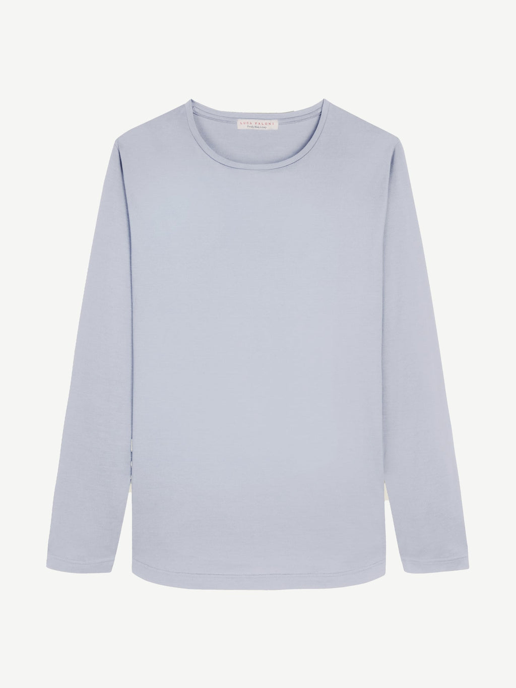 Luca Faloni Silk-Cotton Long-Sleeved T-Shirt - Light Grey - view 5