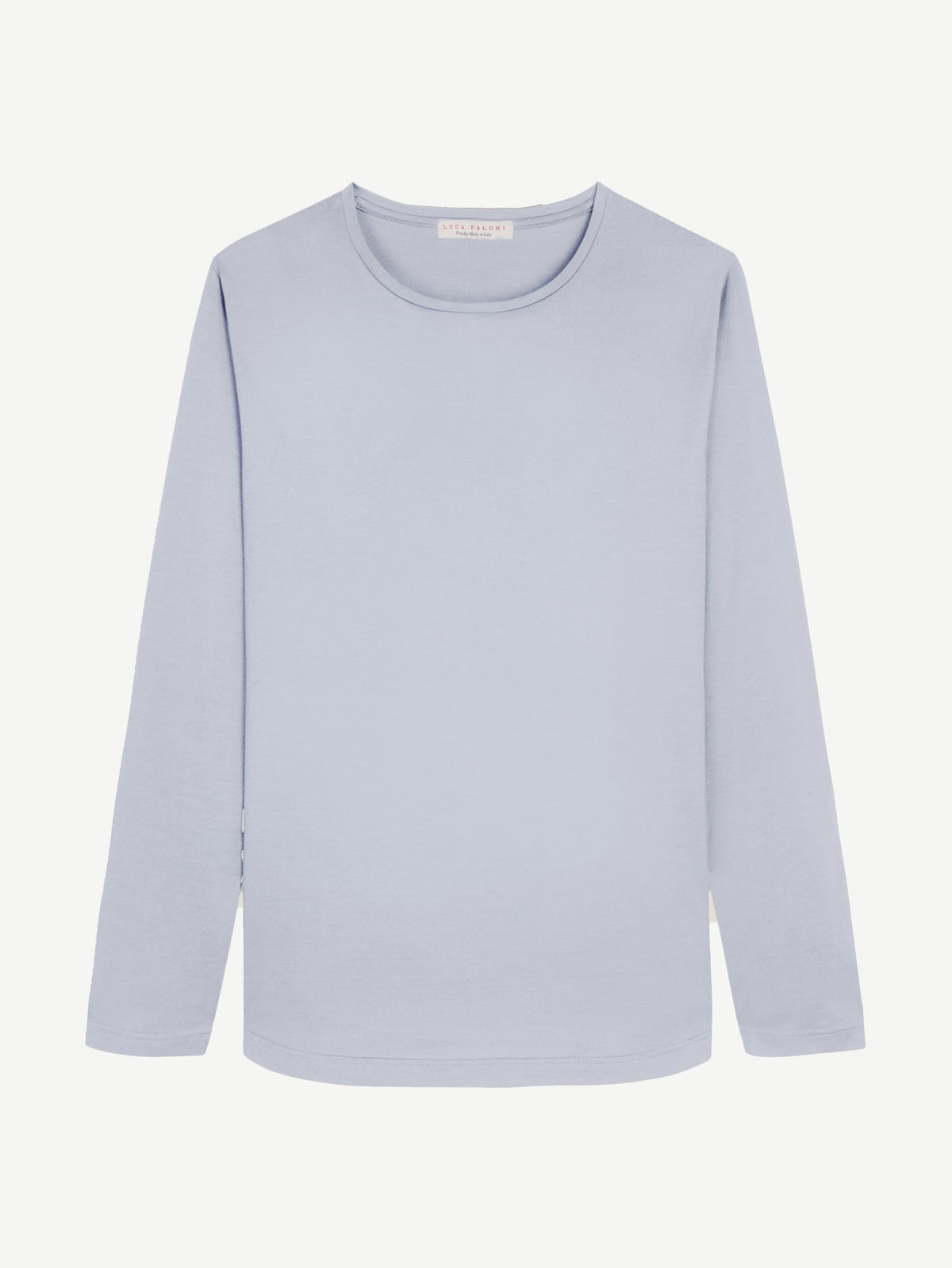 Luca Faloni Silk-Cotton Long-Sleeved T-Shirt - Light Grey - view 5