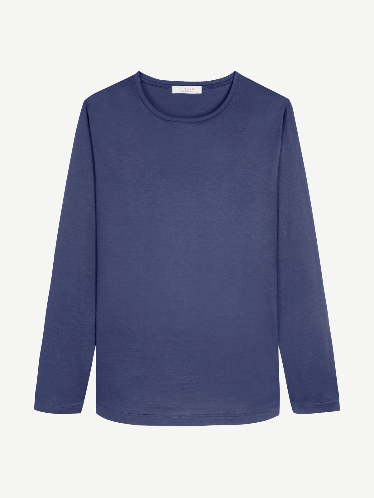 Luca Faloni Silk-Cotton Long-Sleeved T-Shirt - Ocean Blue - view 5