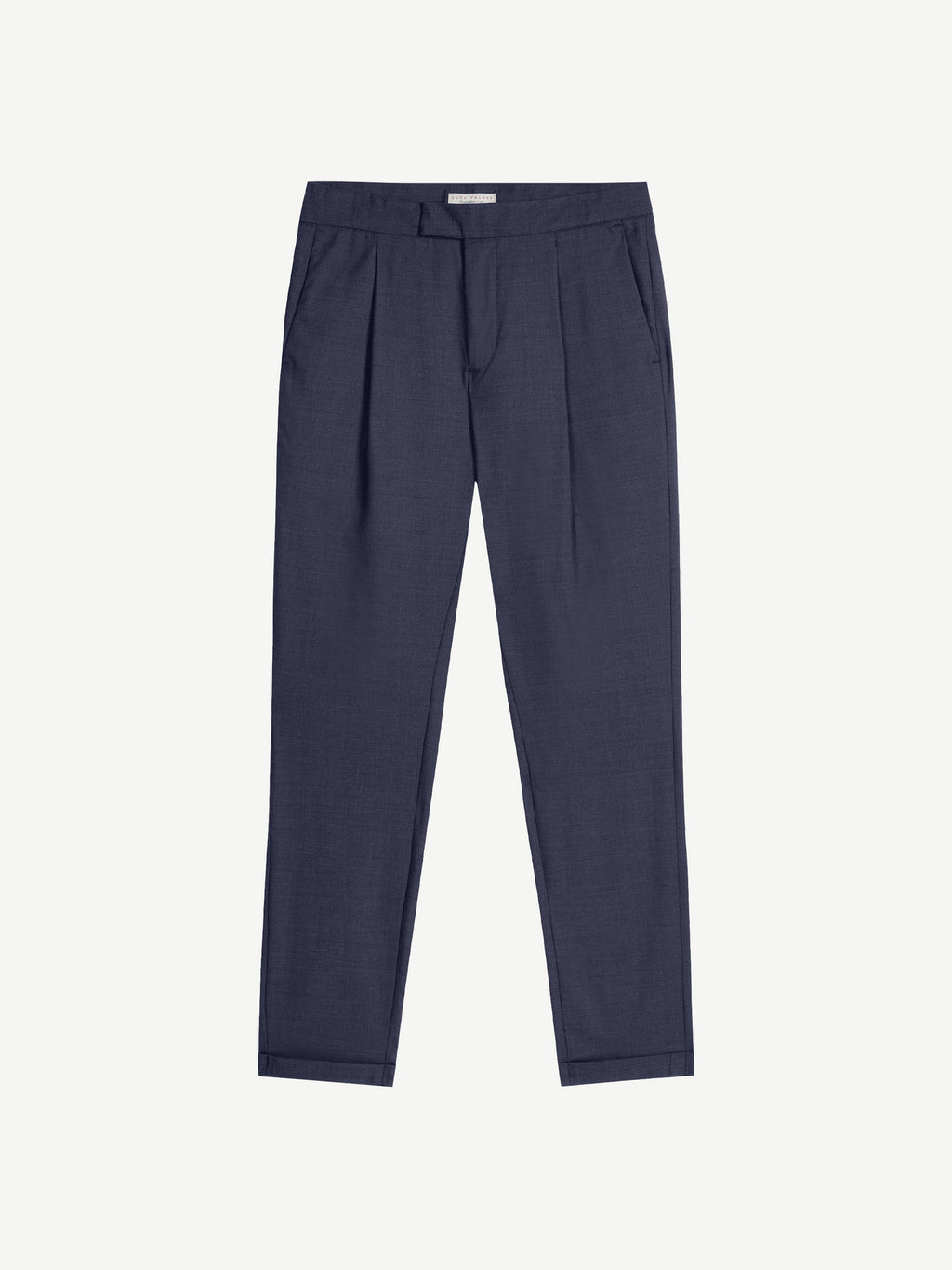 Luca Faloni Virgin Wool Lightweight Pleated Trousers - Classic Blue - view 5