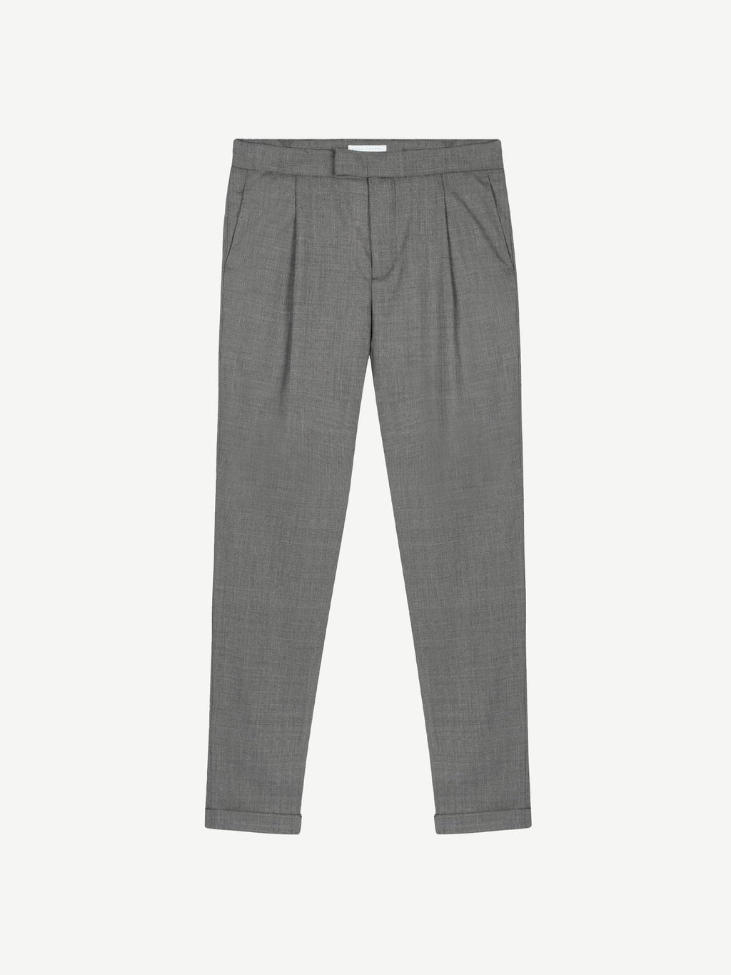 Luca Faloni Virgin Wool Lightweight Pleated Trousers - Light Grey - view 5
