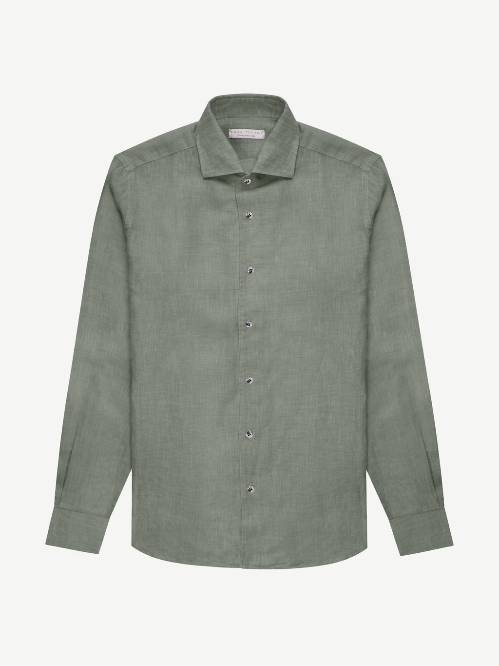 Luca Faloni Linen Portofino Shirt - Safari Green - view 5