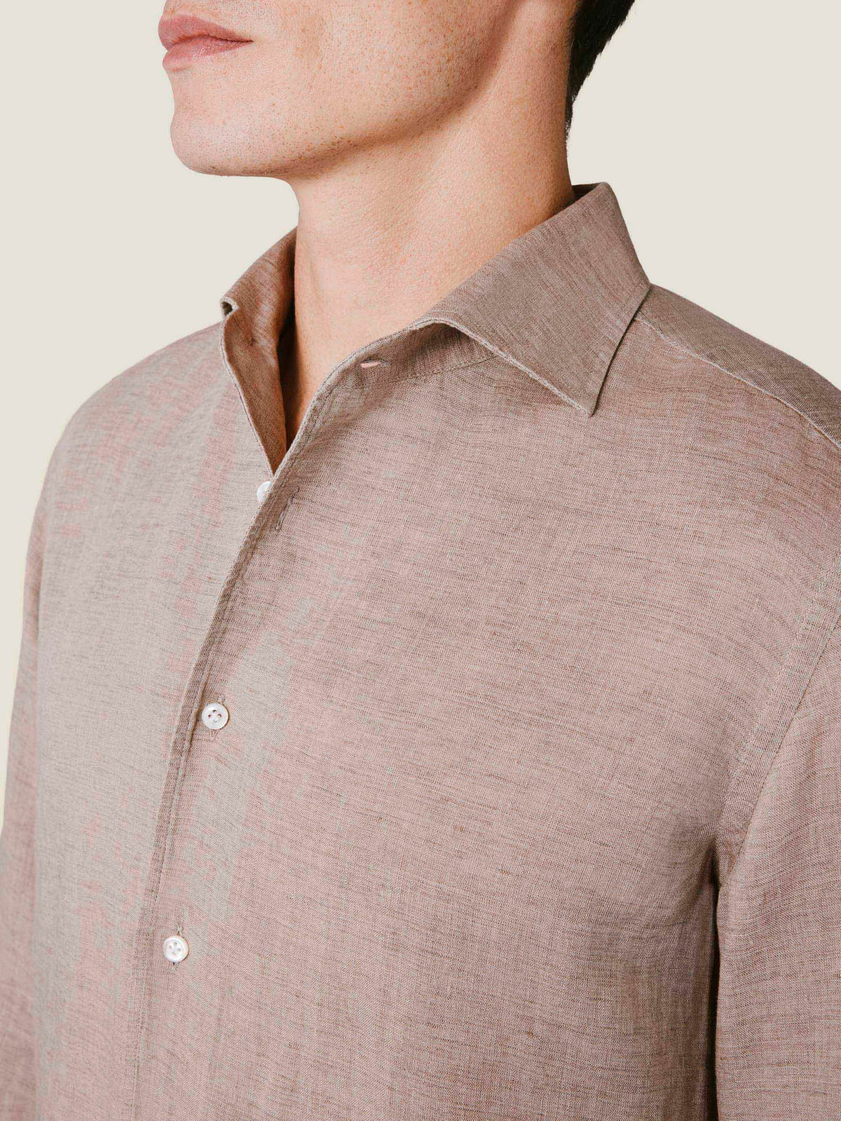 Luca Faloni Linen Portofino Shirt - Nocciola Brown - view 2