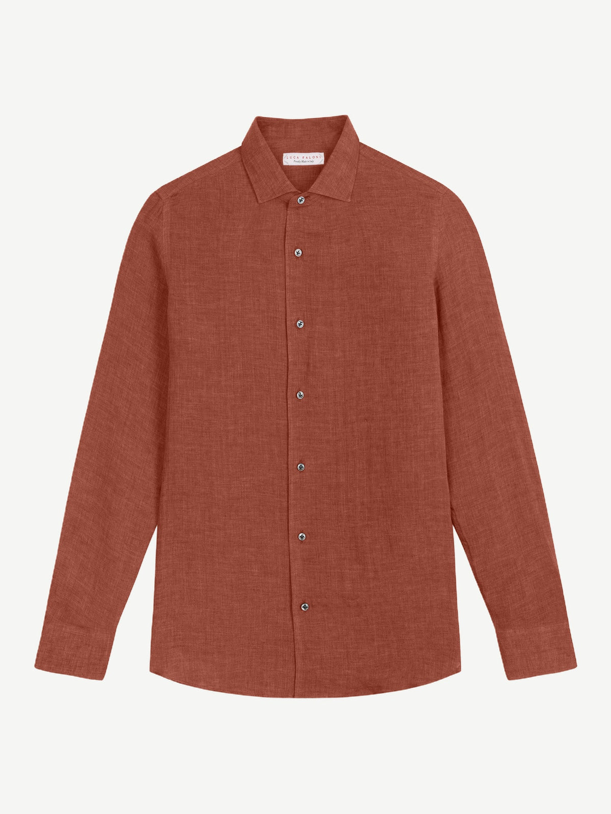 Luca Faloni Linen Portofino Shirt - Rust - view 5