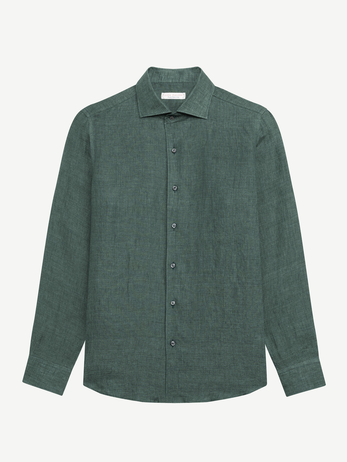 Luca Faloni Linen Portofino Shirt - Forest Green - view 5