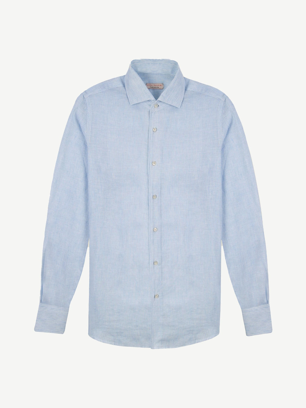 Luca Faloni Linen Portofino Shirt - Striped Sky Blue - view 5
