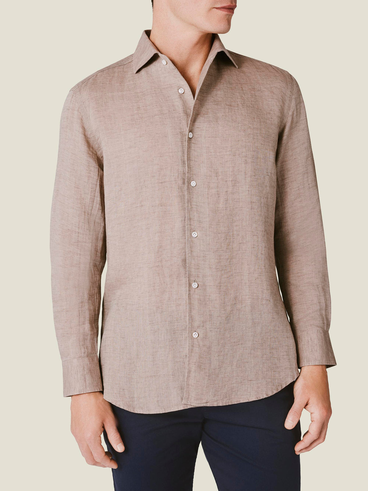 Luca Faloni Linen Portofino Shirt - Nocciola Brown - view 1