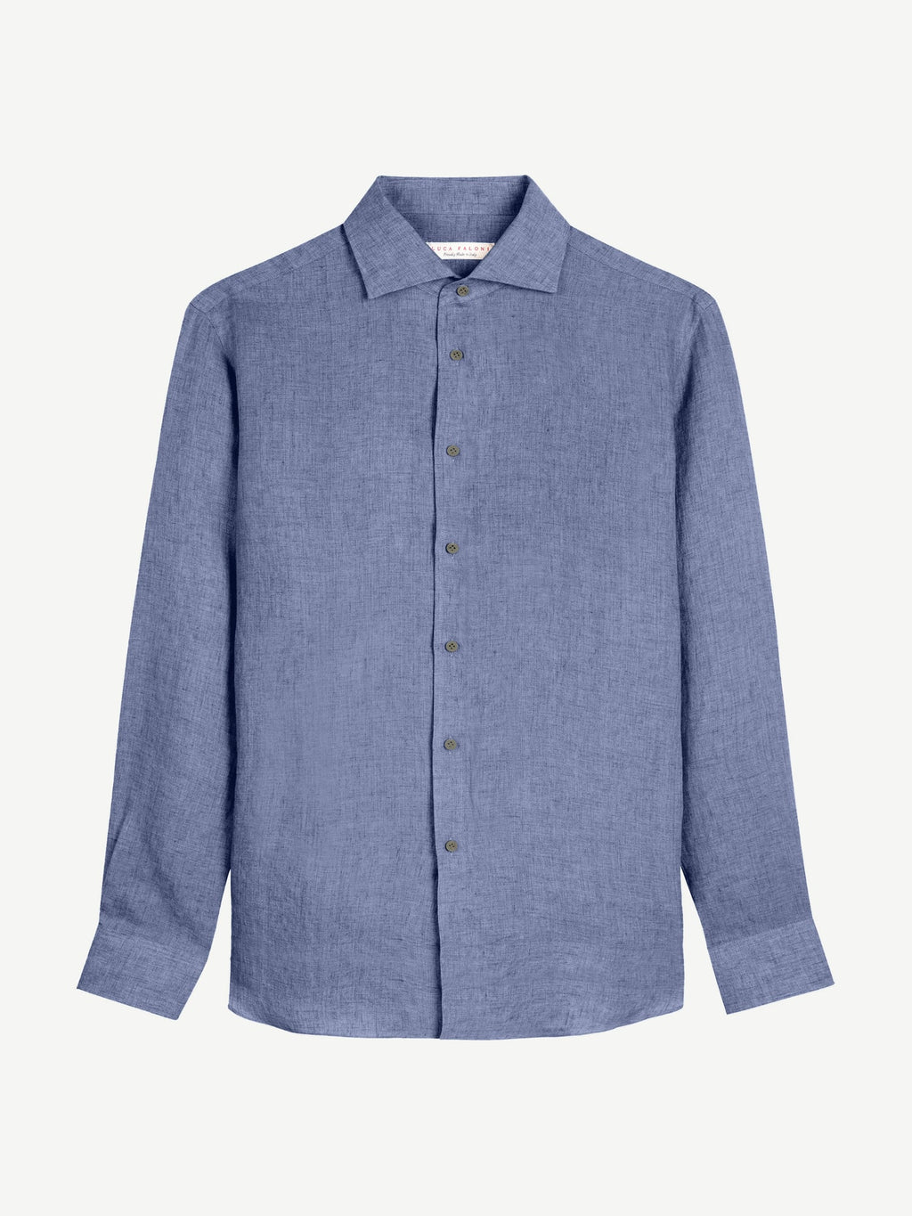 Luca Faloni Linen Portofino Shirt - Steel Blue - view 5