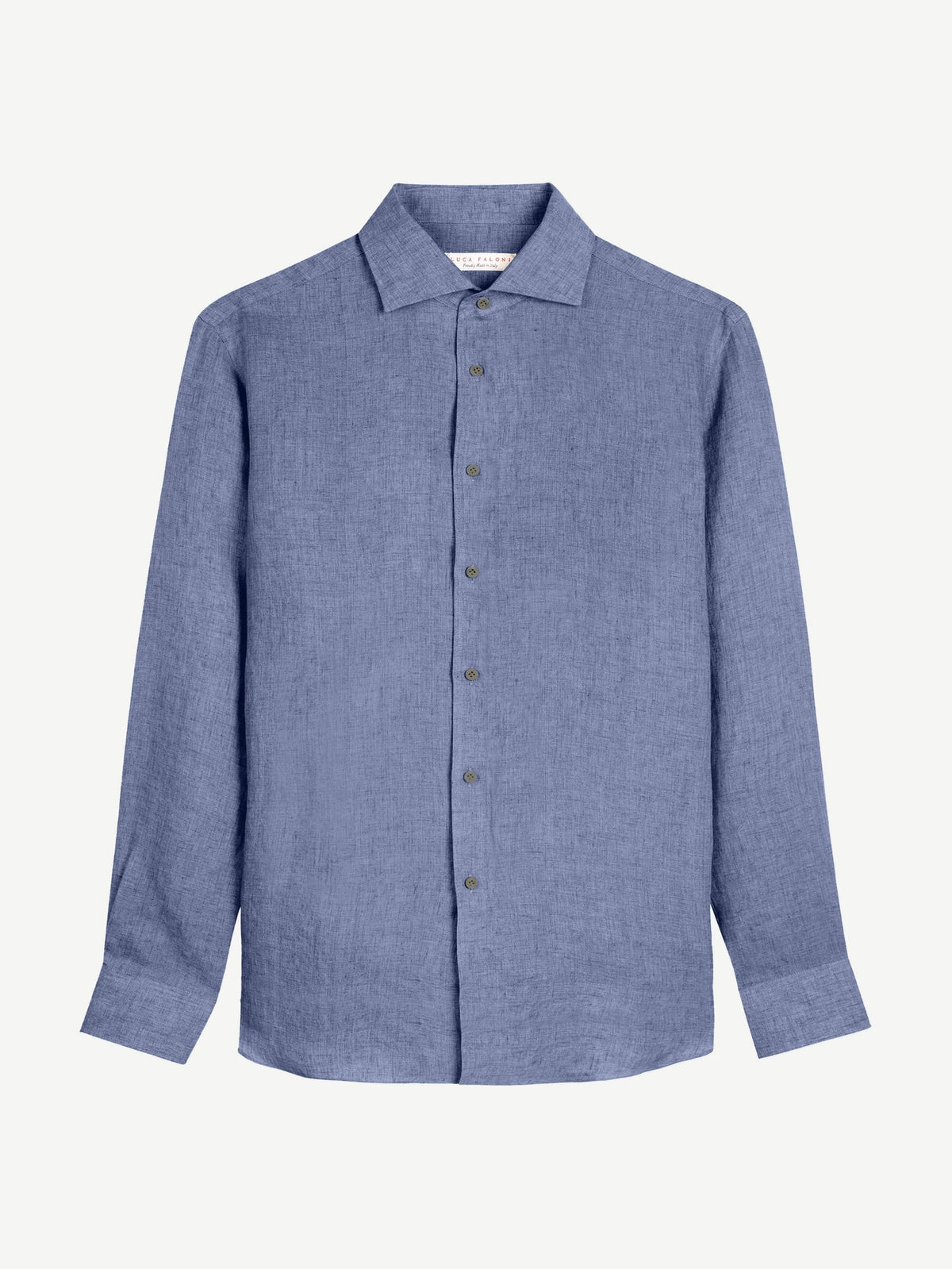 Luca Faloni Linen Portofino Shirt - Steel Blue - view 5