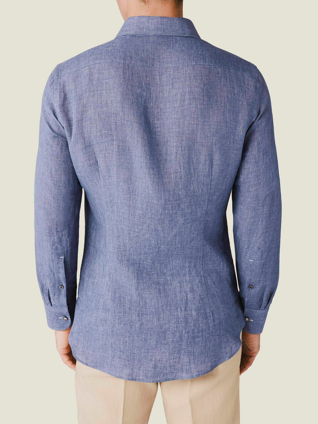 Luca Faloni Linen Portofino Shirt - Steel Blue - view 3