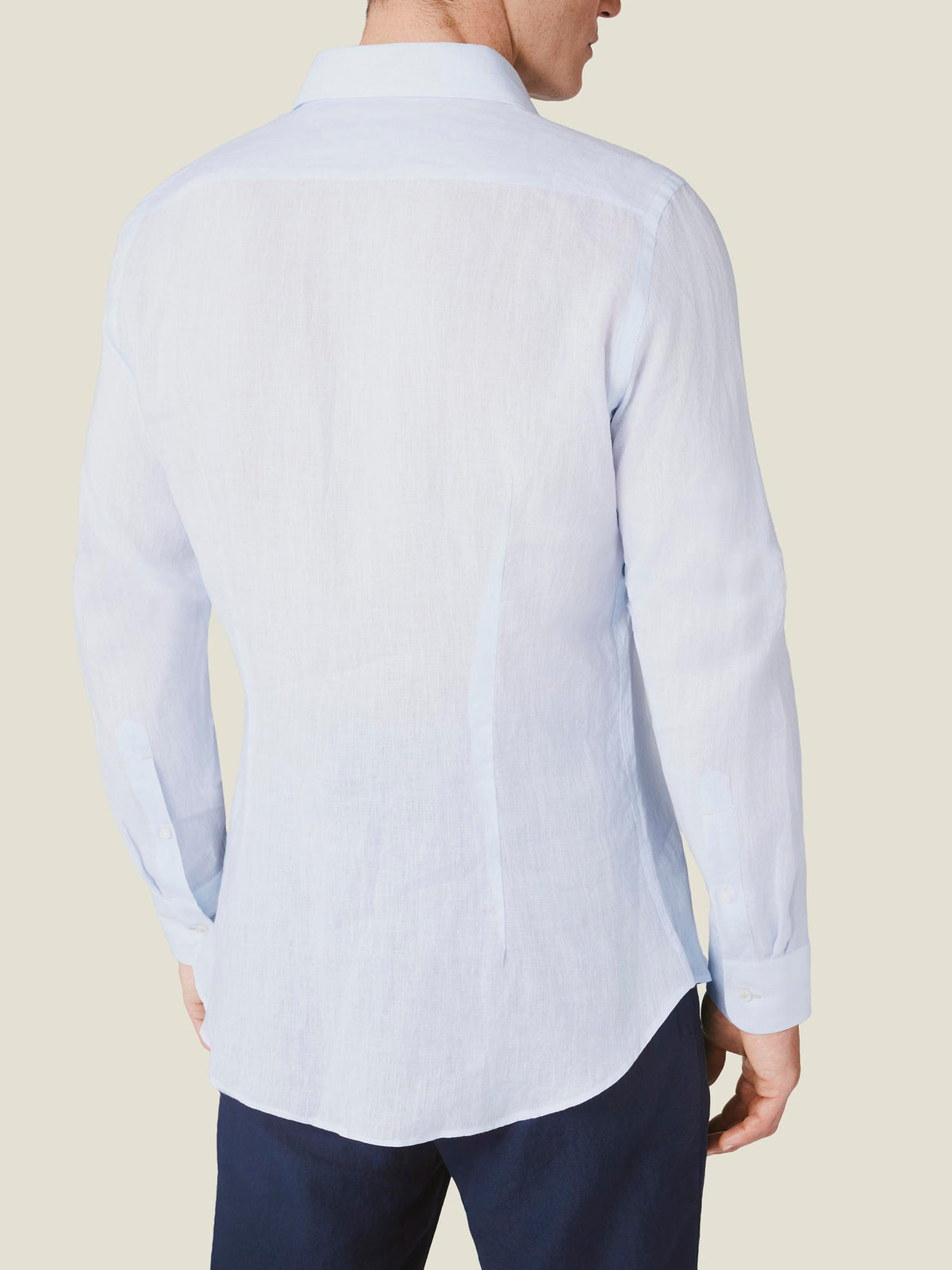 Luca Faloni Linen Portofino Shirt - Ice Blue - view 3