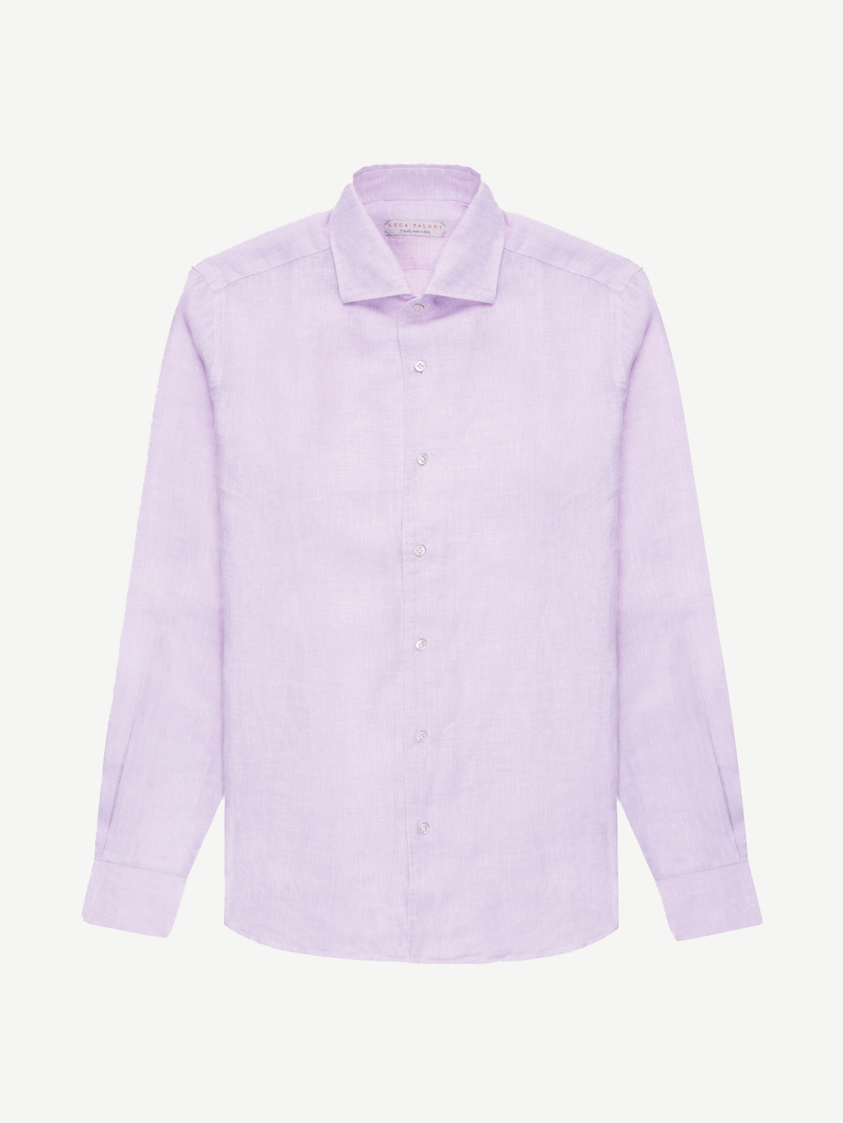 Luca Faloni Linen Portofino Shirt - Lilac - view 5