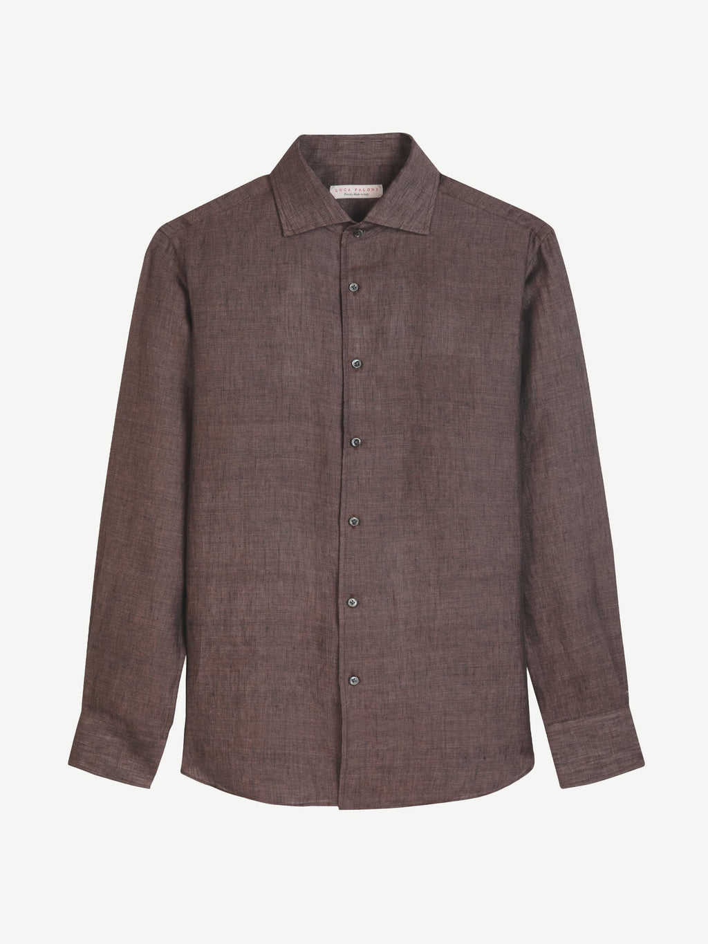 Luca Faloni Linen Portofino Shirt - Chocolate Brown - view 5