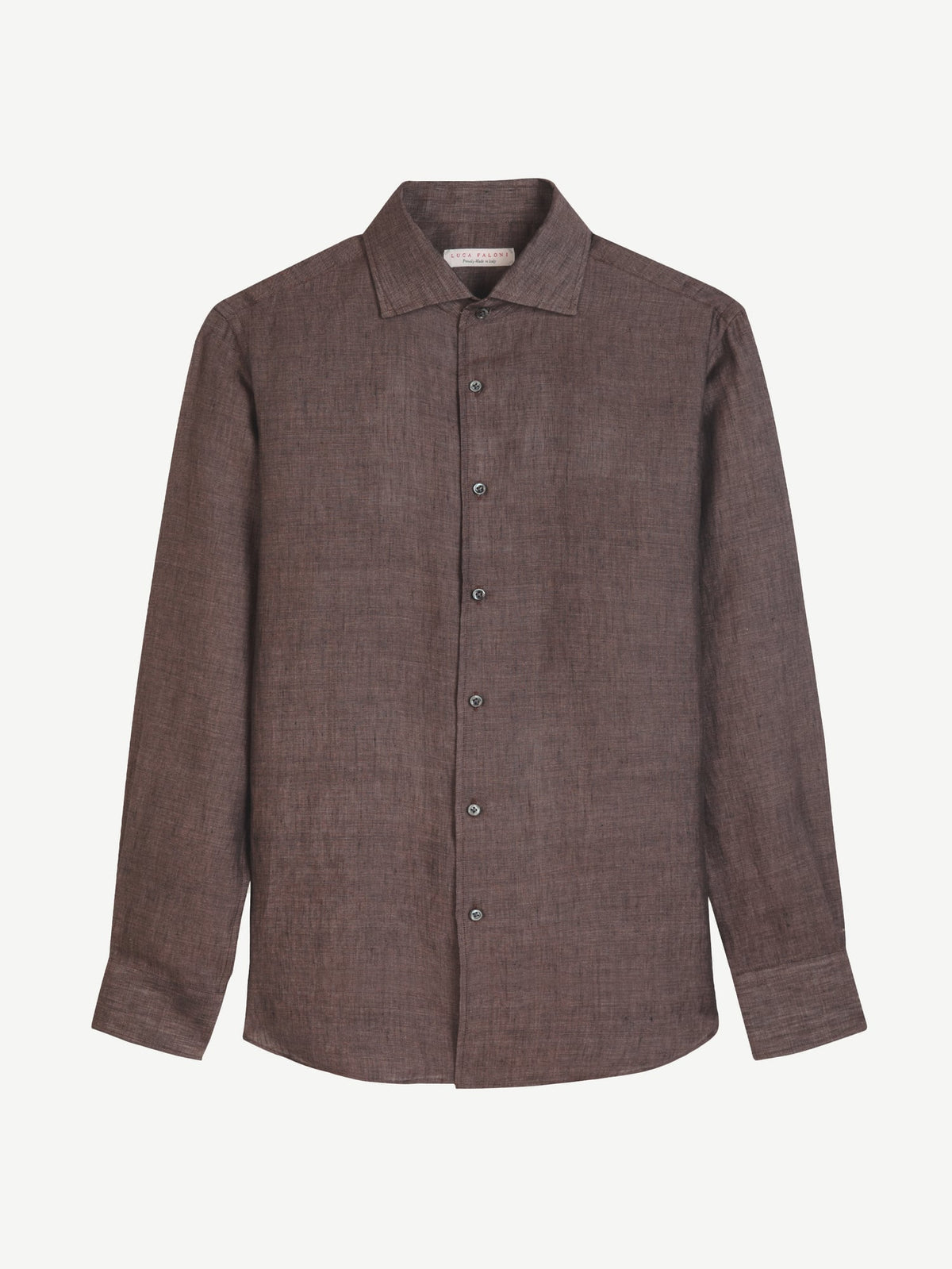 Luca Faloni Linen Portofino Shirt - Chocolate Brown - view 5